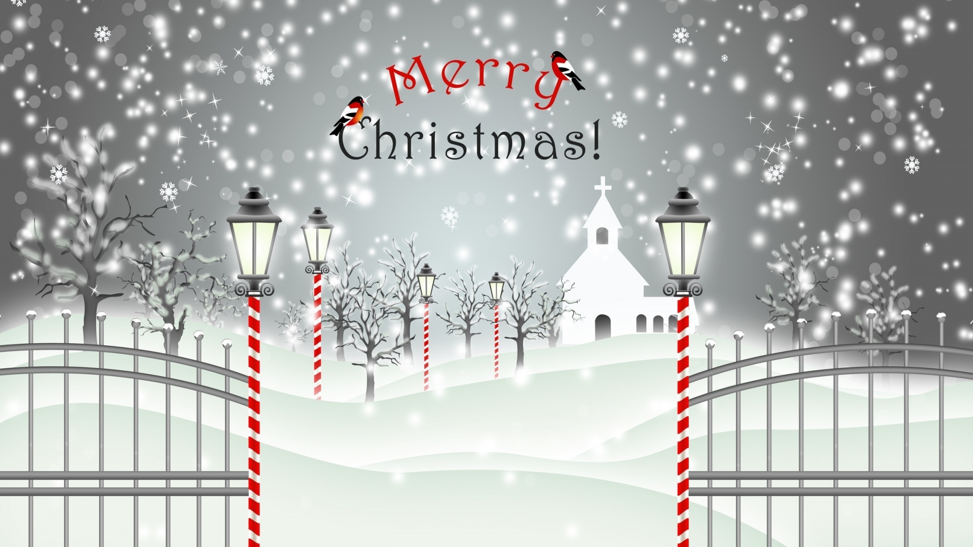 Скачать картинку Снег, Рождество, Серый, Церковь, Праздничные, С Рождеством в телефон бесплатно.