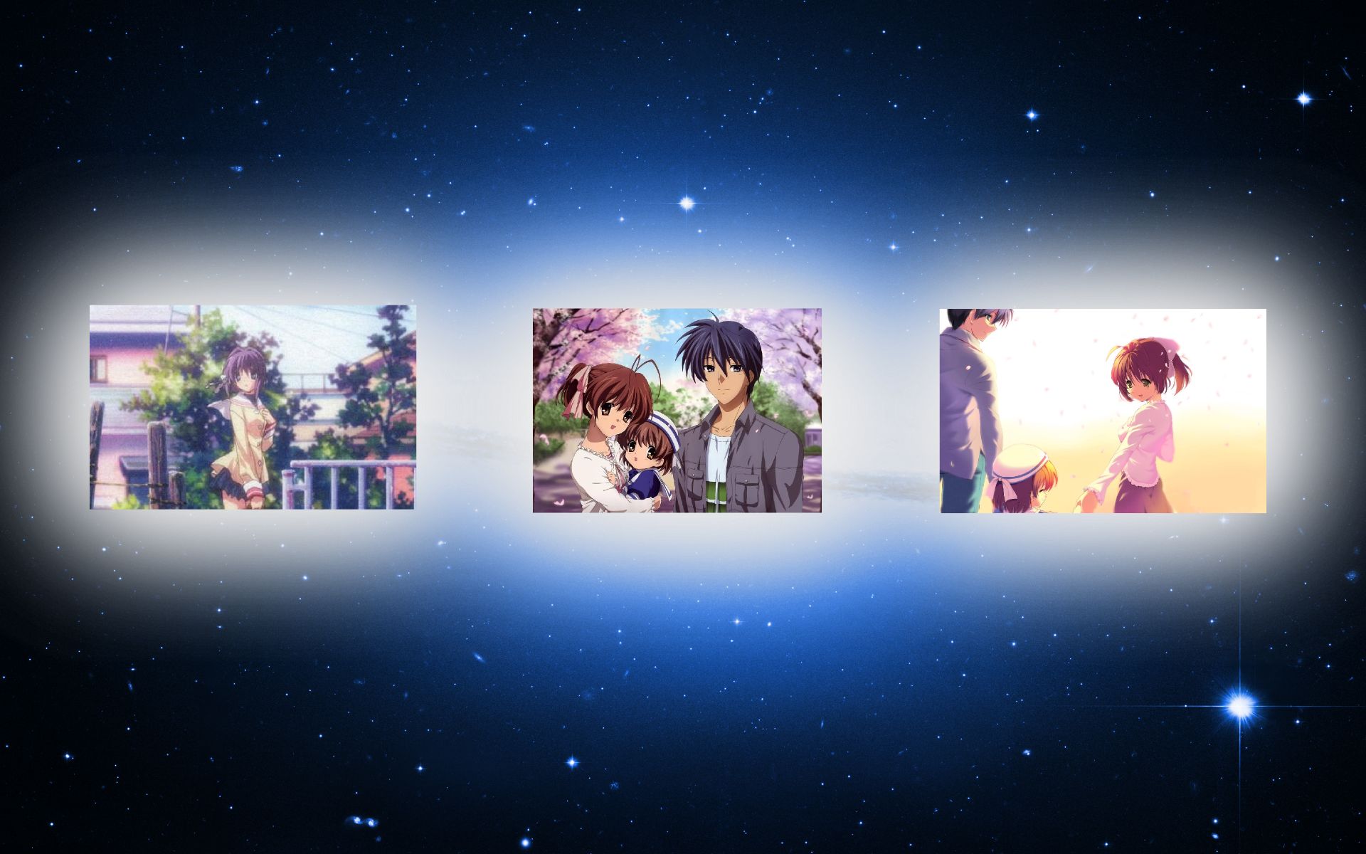 Download mobile wallpaper Anime, Clannad, Nagisa Furukawa, Tomoya Okazaki, Ushio Okazaki for free.