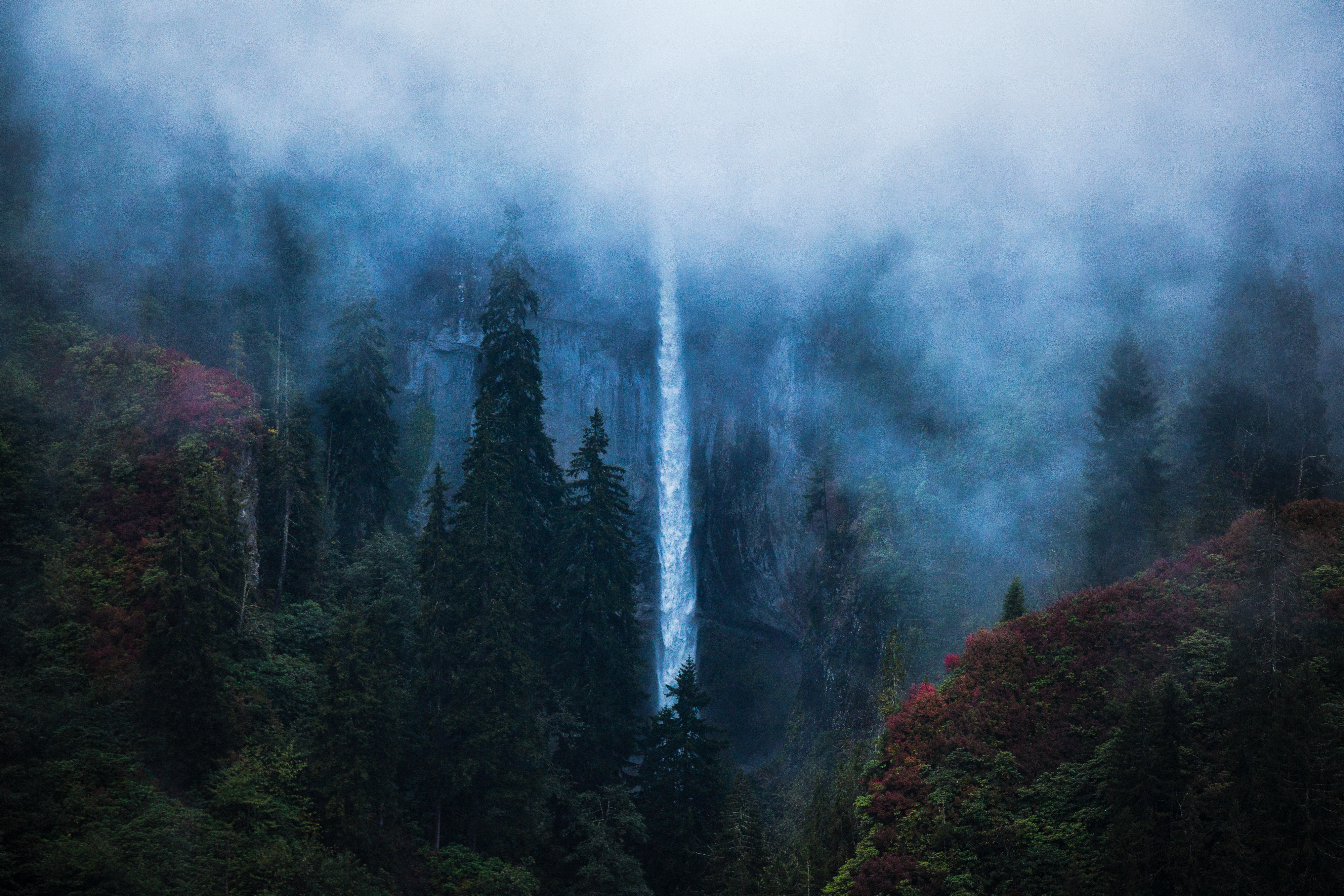 Download mobile wallpaper Nature, Waterfalls, Waterfall, Fog, Earth, Cliff, Turkey for free.