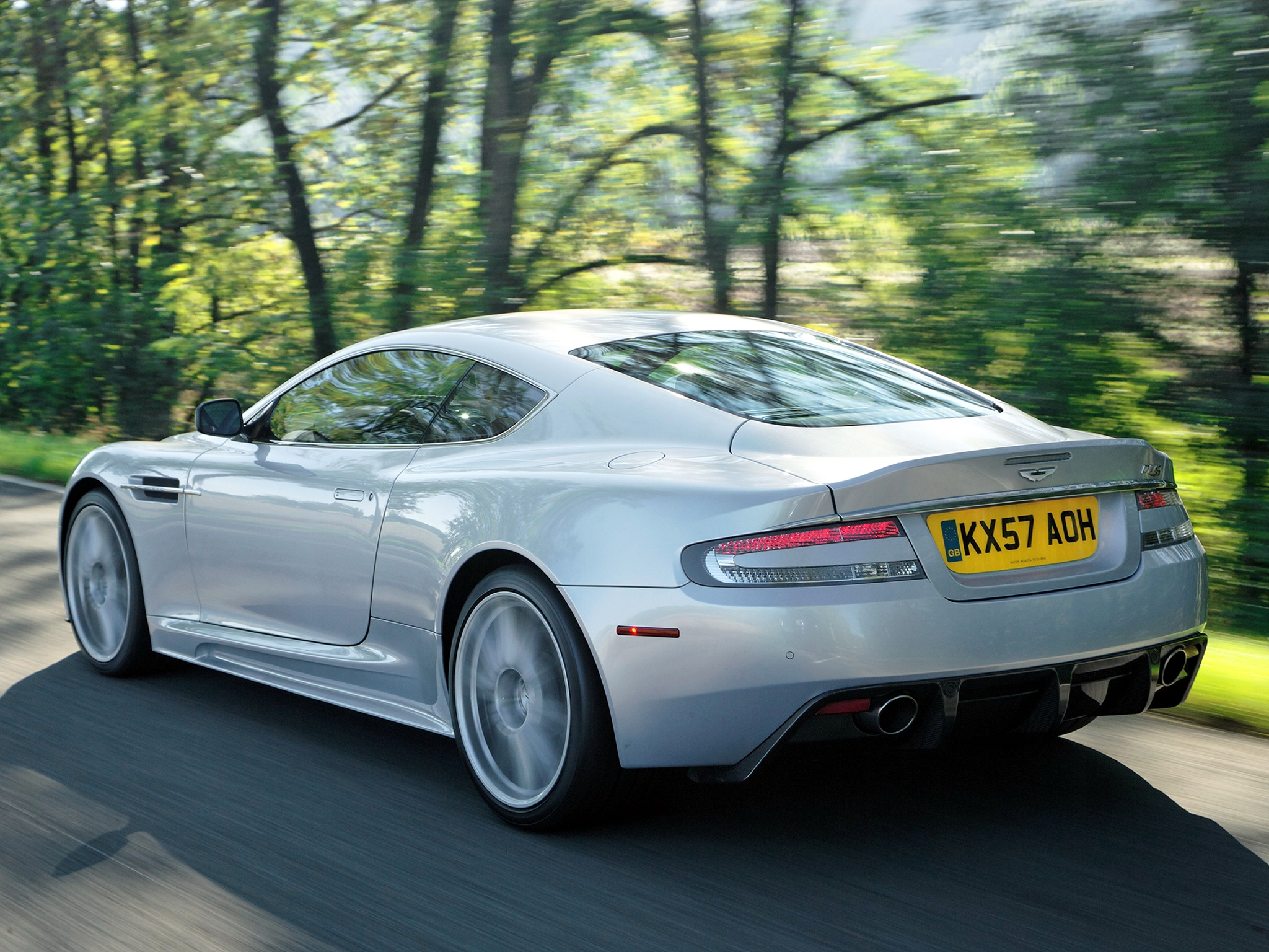 cars, auto, nature, aston martin, white, back view, rear view, dbs, 2008 Phone Background