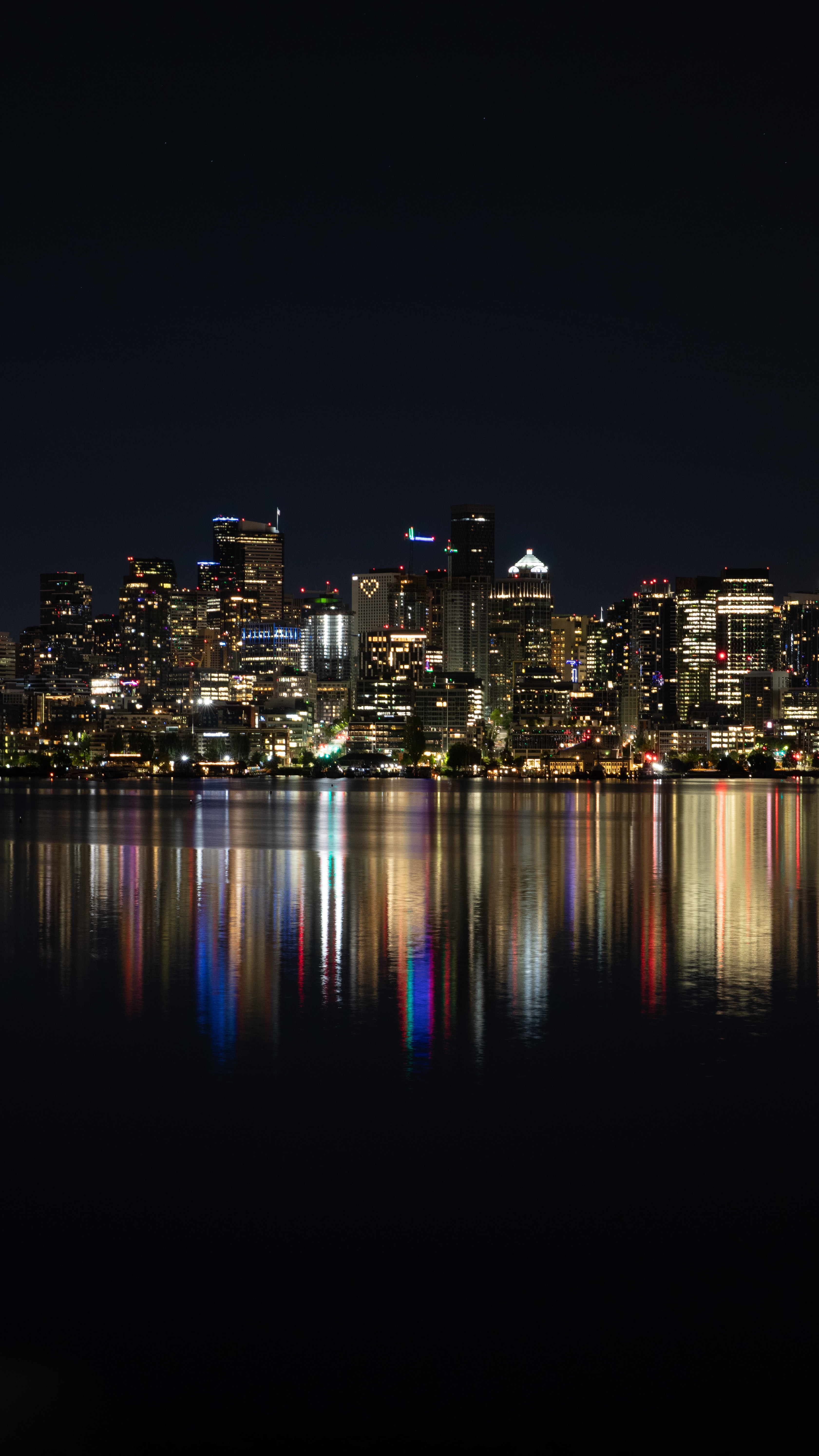 New Lock Screen Wallpapers coast, megalopolis, cities, night, city, building, reflection, megapolis
