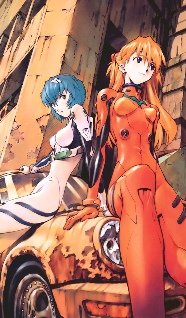 Handy-Wallpaper Evangelion, Animes, Neon Genesis Evangelion, Asuka Langley Sohryu, Rei Ayanami kostenlos herunterladen.
