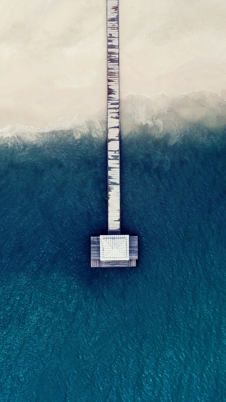 Download mobile wallpaper Beach, Pier, Aerial, Man Made for free.