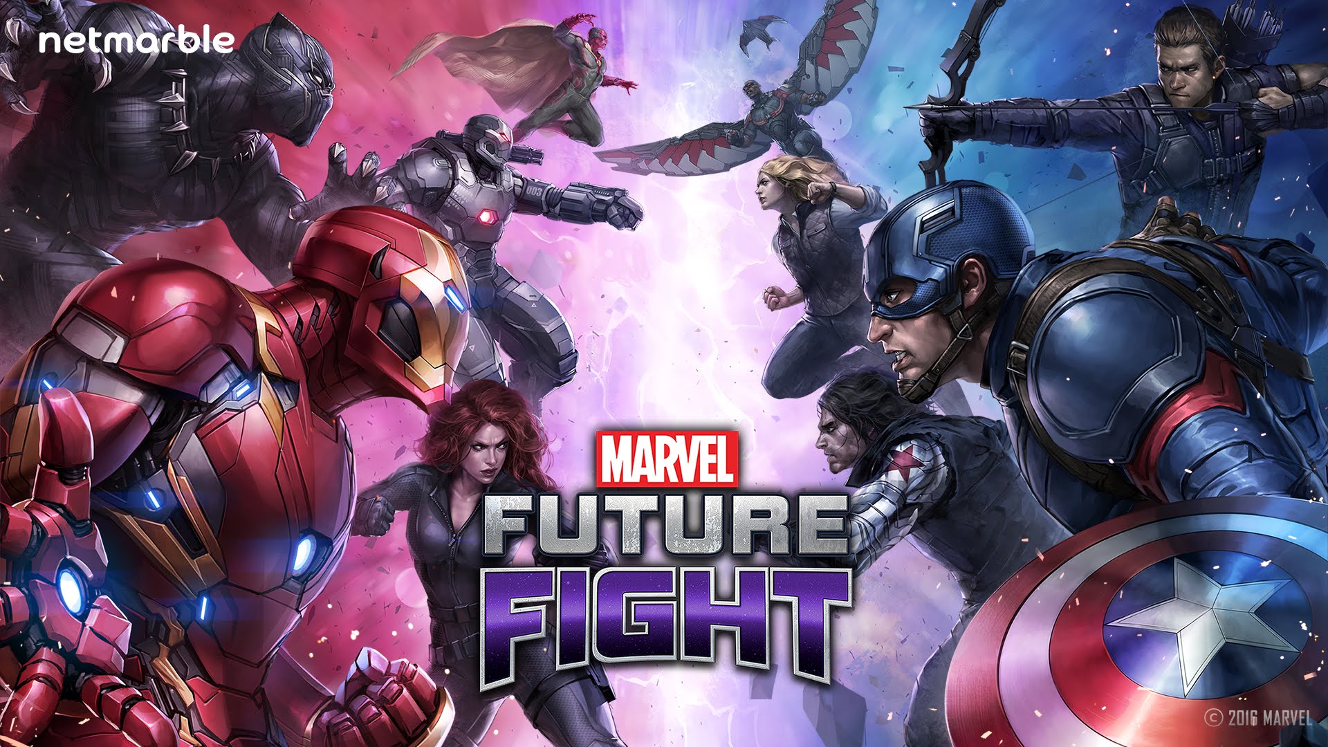 video game, marvel: future fight, black panther (marvel comics), captain america, falcon (marvel comics), hawkeye, iron man, vision (marvel comics), war machine, winter soldier