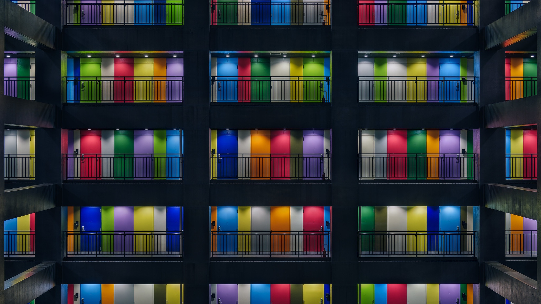 Free download wallpaper Night, Architecture, Colors, Door, Man Made on your PC desktop