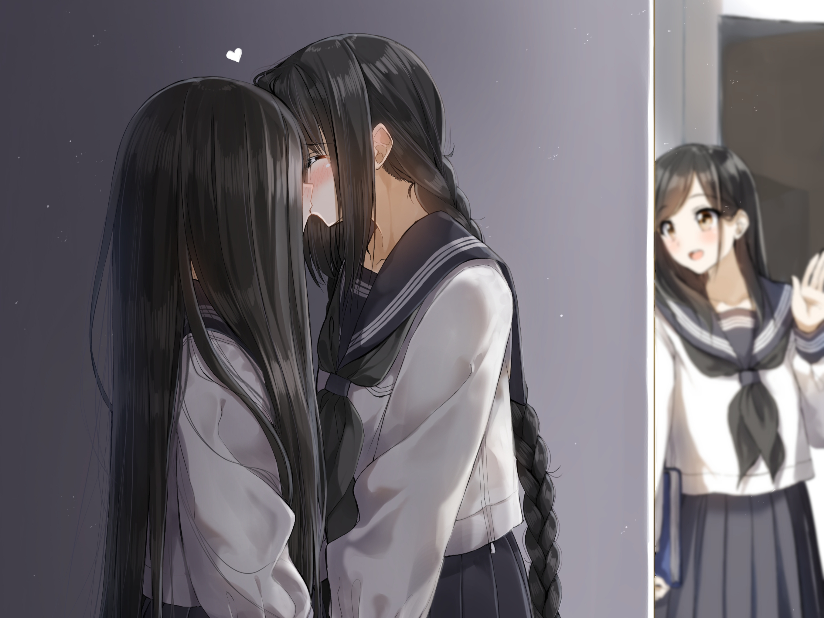 Laden Sie das Kuss, Original, Animes, Yuri-Bild kostenlos auf Ihren PC-Desktop herunter