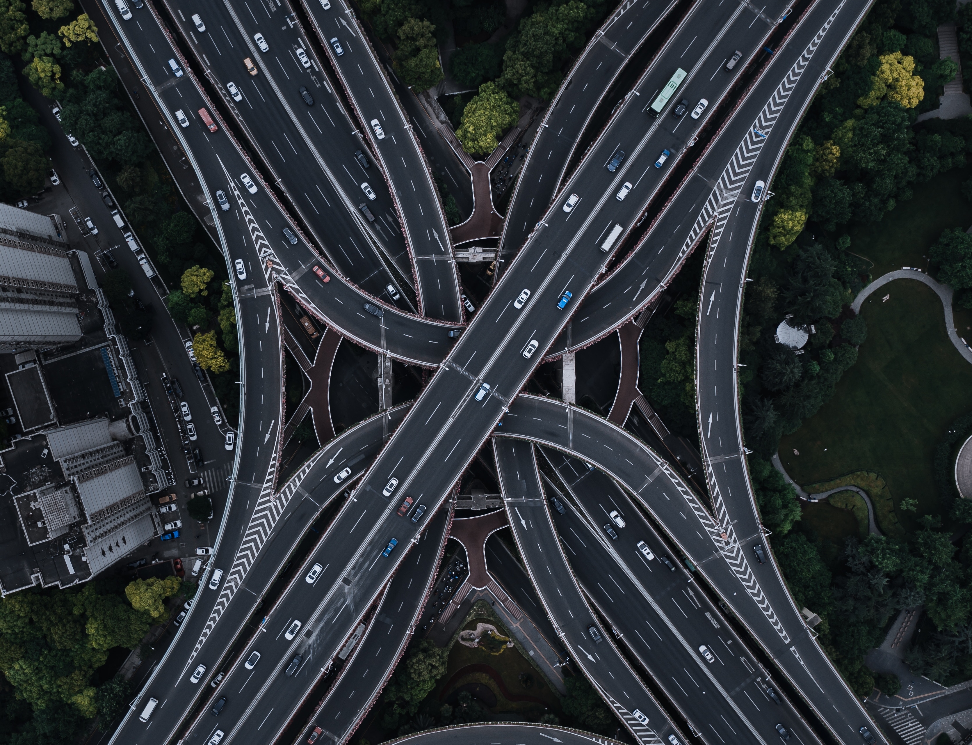 Download mobile wallpaper Road, China, Shanghai, Highway, Aerial, Man Made for free.
