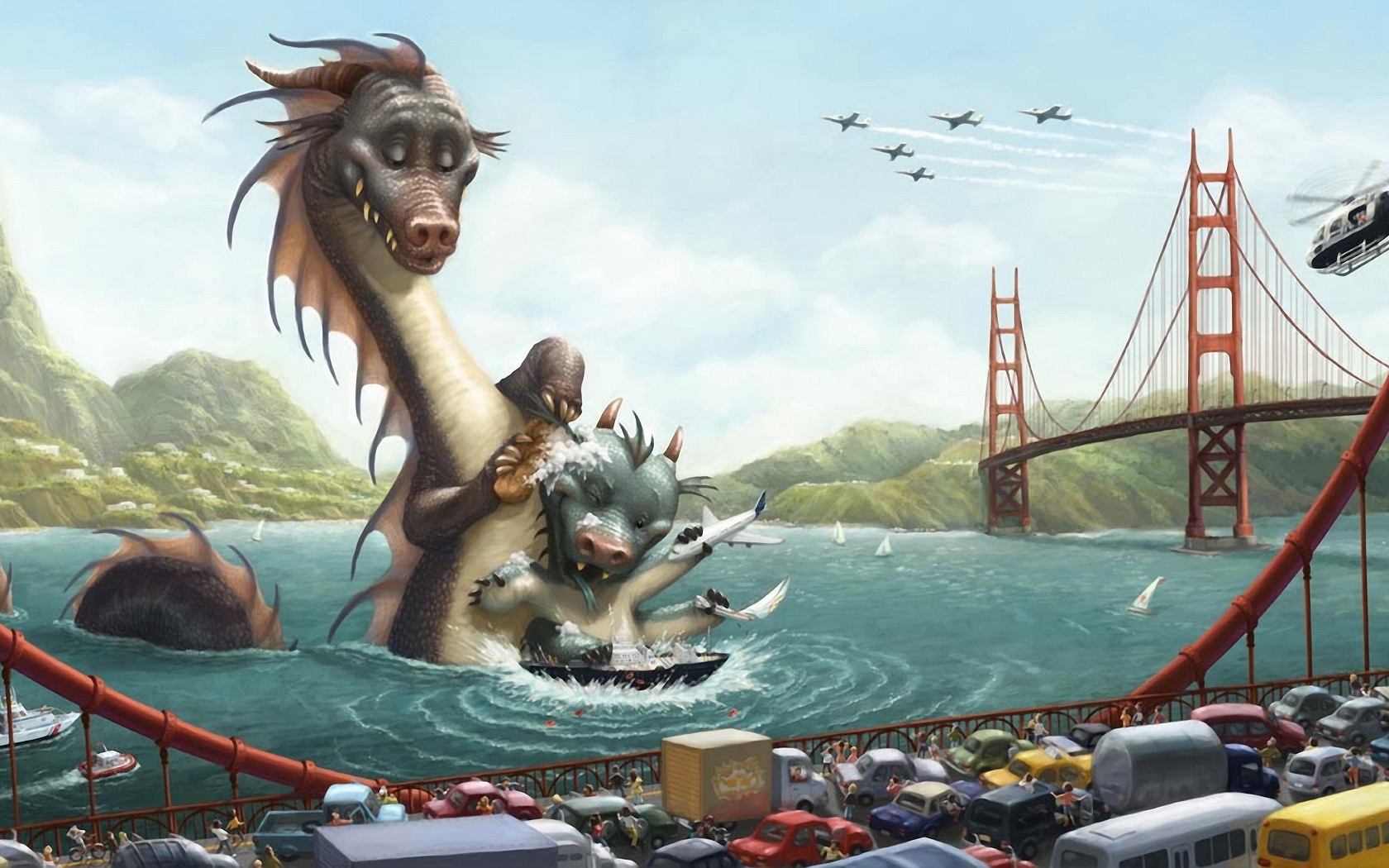Free download wallpaper Fantasy, Sea Monster on your PC desktop