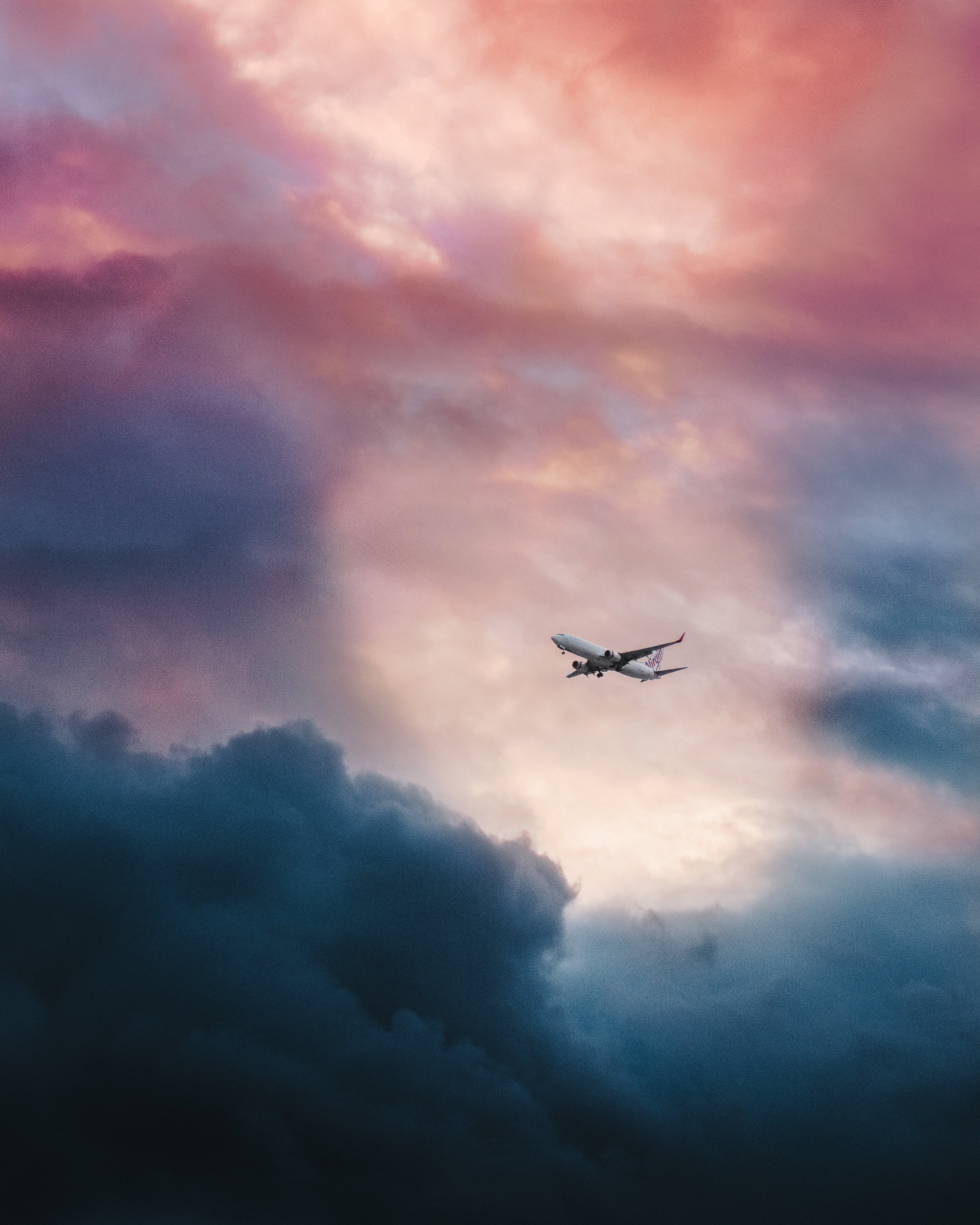 Скачать обои бесплатно Небо, Облака, Природа, Полет, Самолет картинка на рабочий стол ПК