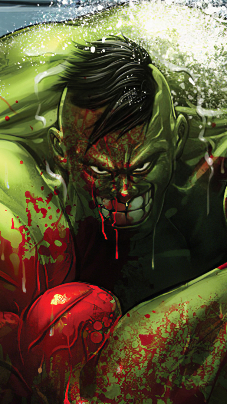 Handy-Wallpaper Hulk, Blut, Comics kostenlos herunterladen.