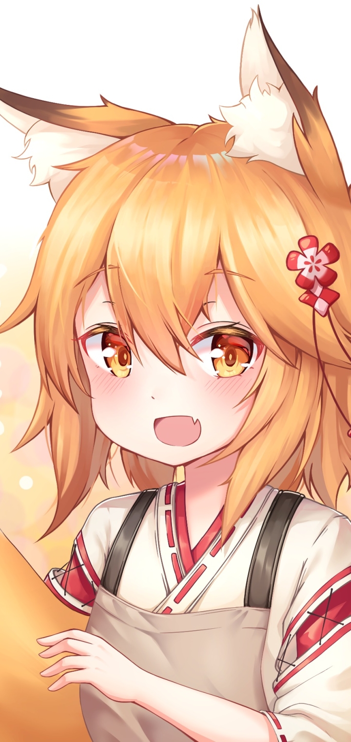 anime, the helpful fox senko san, animal ears, orange hair, blush, orange eyes, senko san (the helpful fox senko san)