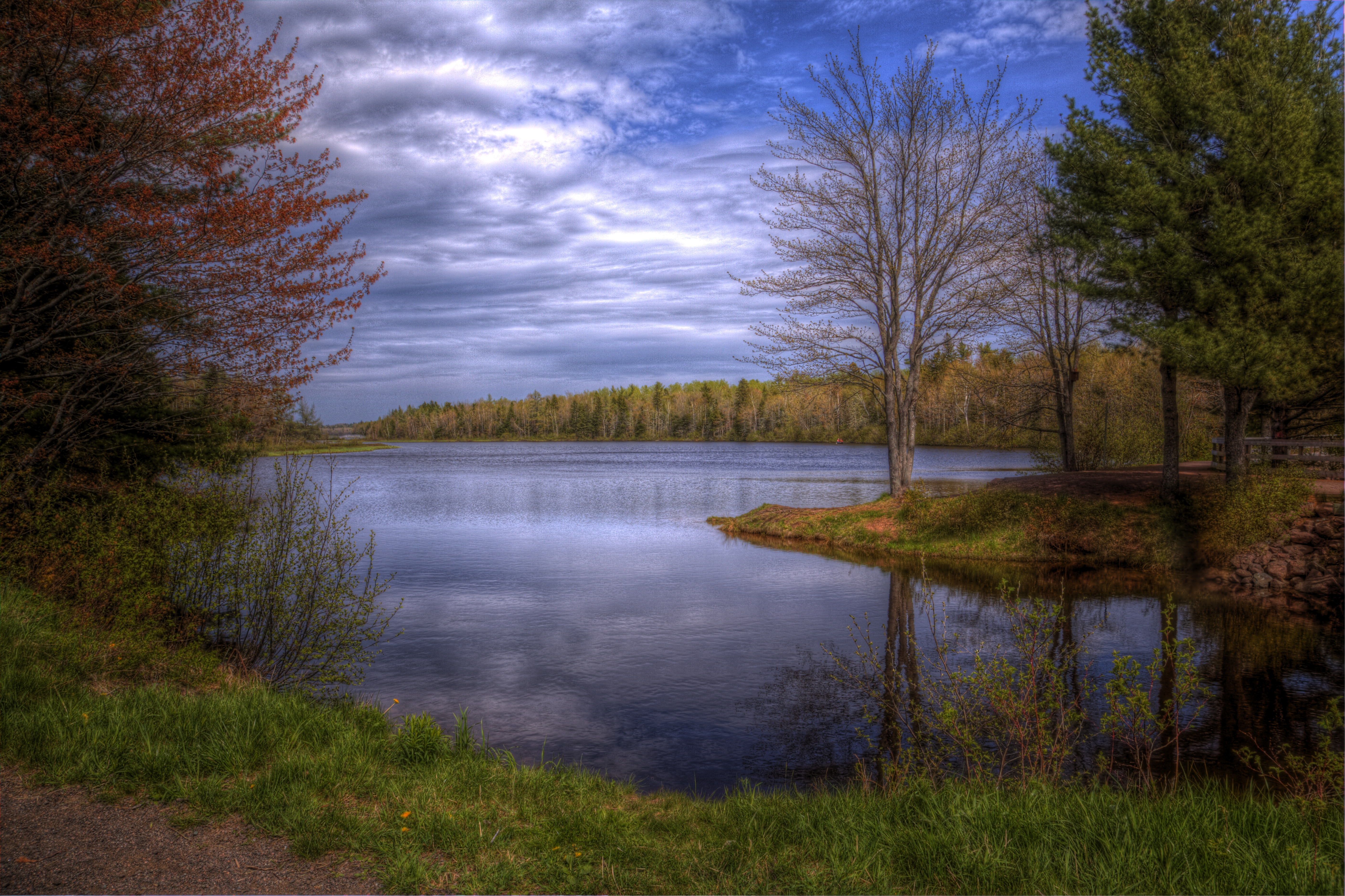 Download mobile wallpaper Trees, Hdr, Nature, Sky, Lake, Landscape for free.
