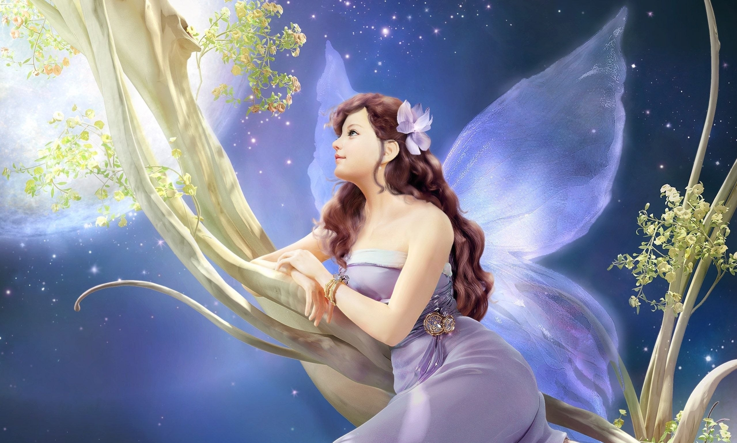 fairy, girl, fantasy, wood, tree download HD wallpaper