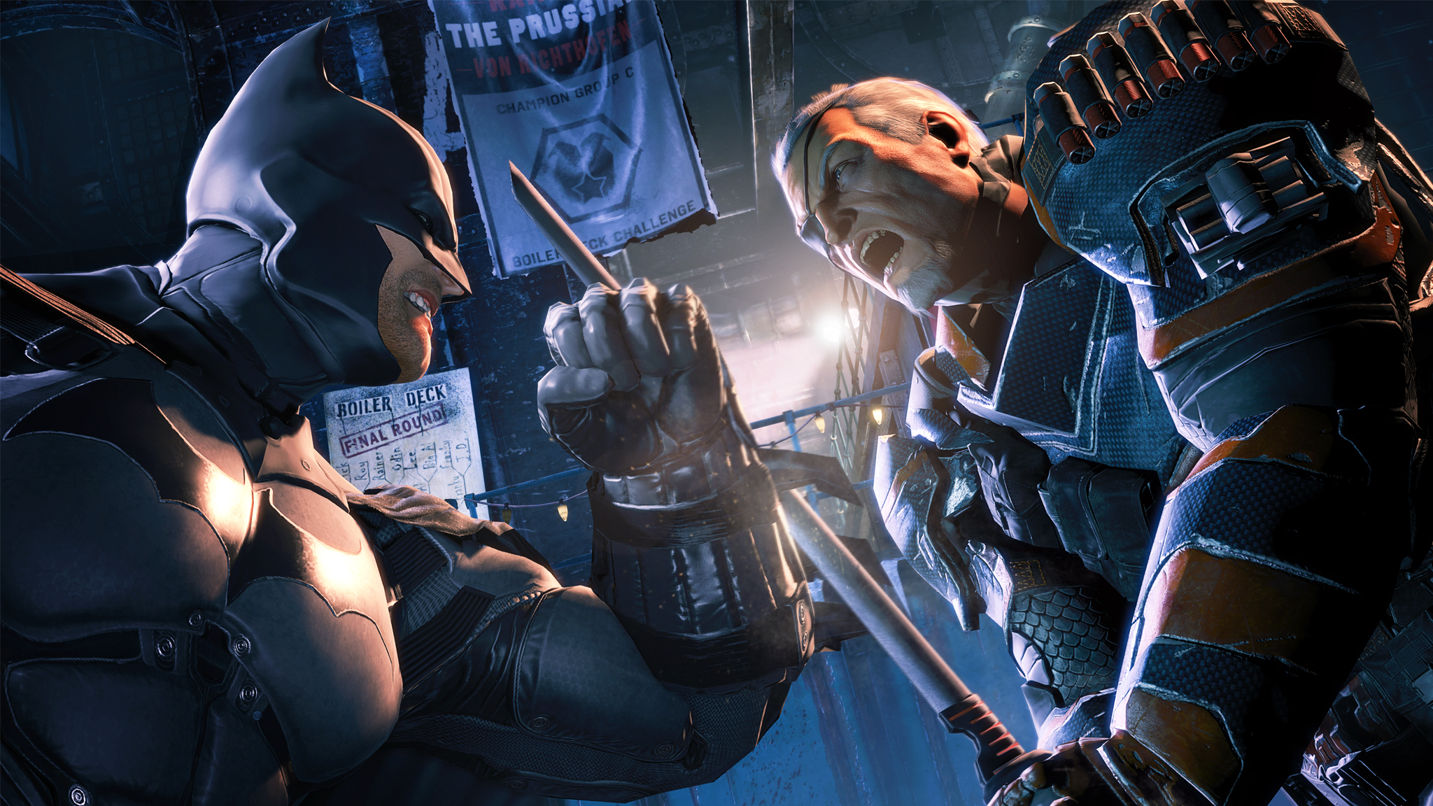 video game, batman: arkham origins, batman, deathstroke