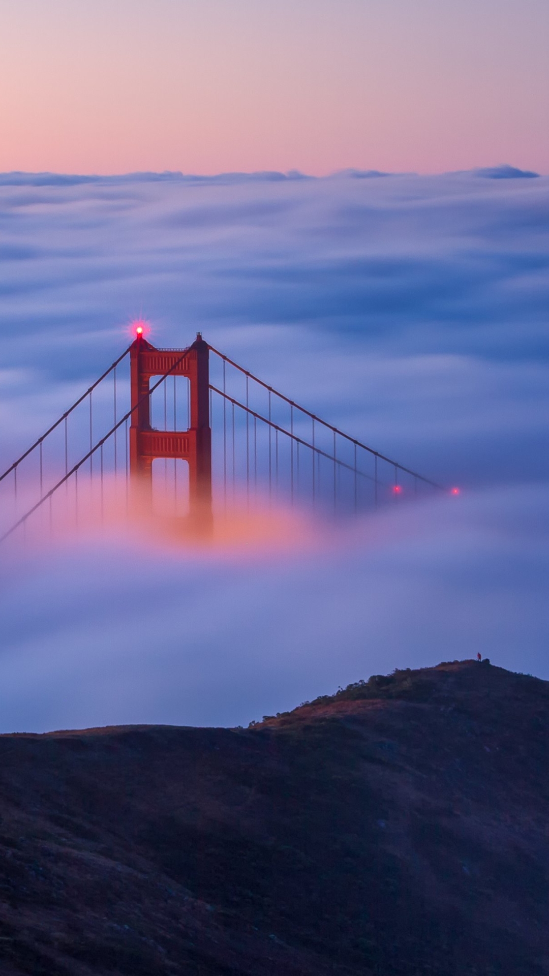 Download mobile wallpaper Bridges, Night, Fog, Bridge, Golden Gate, Man Made for free.