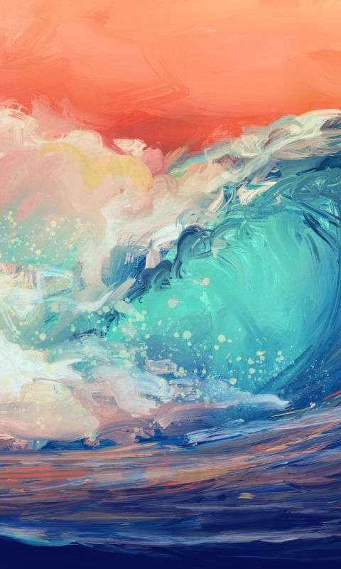 Download mobile wallpaper Sea, Artistic, Wave for free.