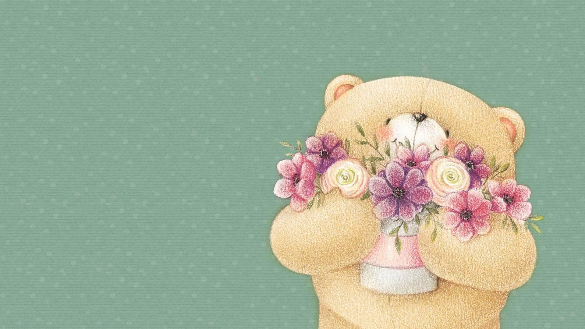 108721 скачать обои мишка, forever friends deckchair bear, арт, цветы - заставки и картинки бесплатно