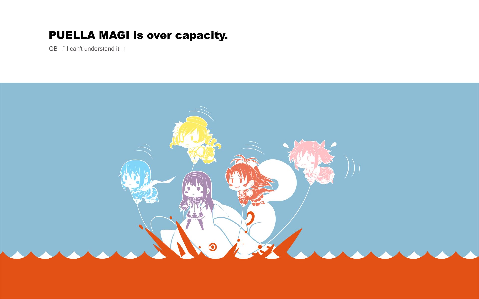 Download mobile wallpaper Kyuubey (Puella Magi Madoka Magica), Kyōko Sakura, Madoka Kaname, Mami Tomoe, Sayaka Miki, Puella Magi Madoka Magica, Homura Akemi, Anime for free.