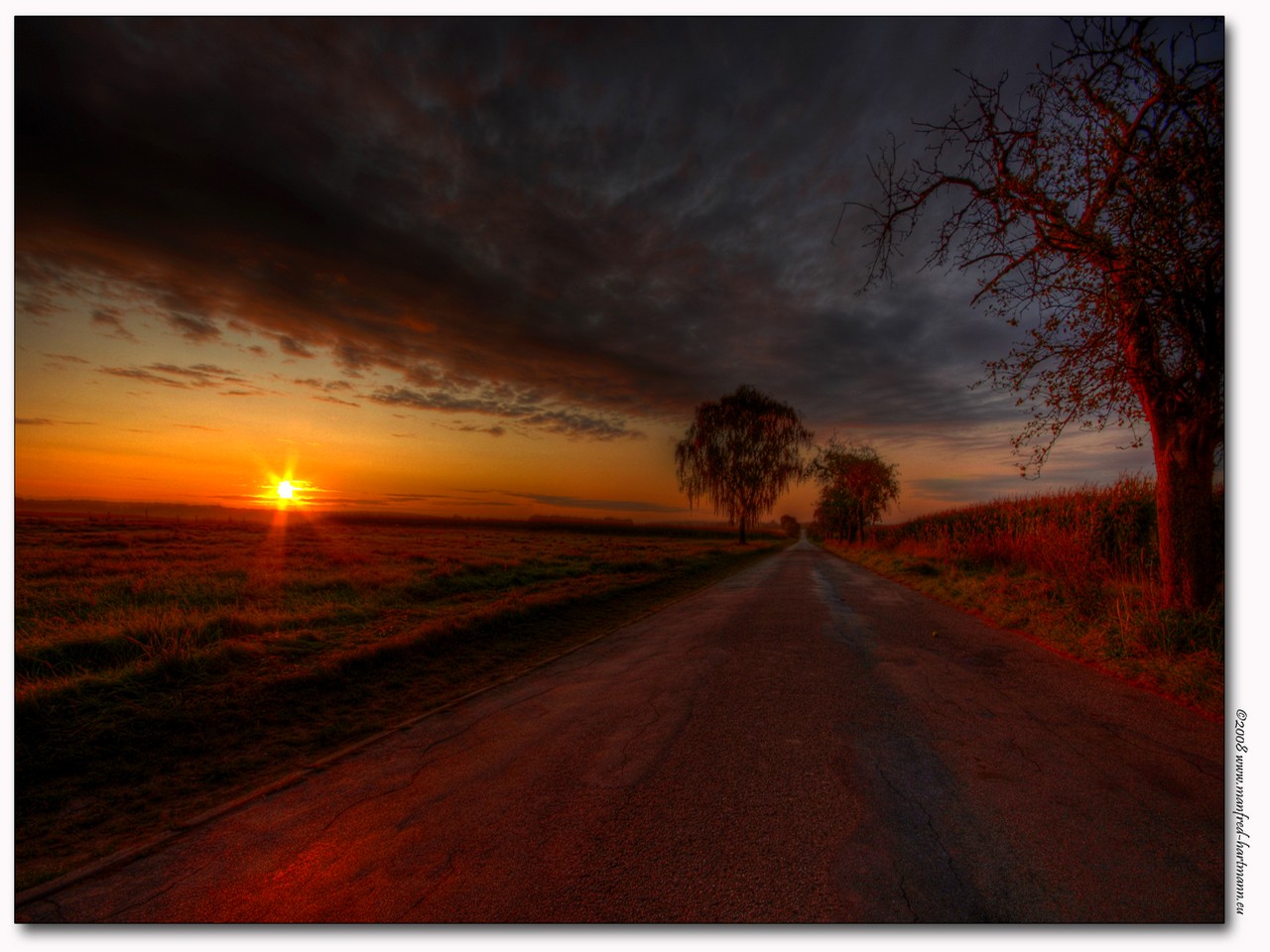 Download mobile wallpaper Sunset, Road, Earth for free.