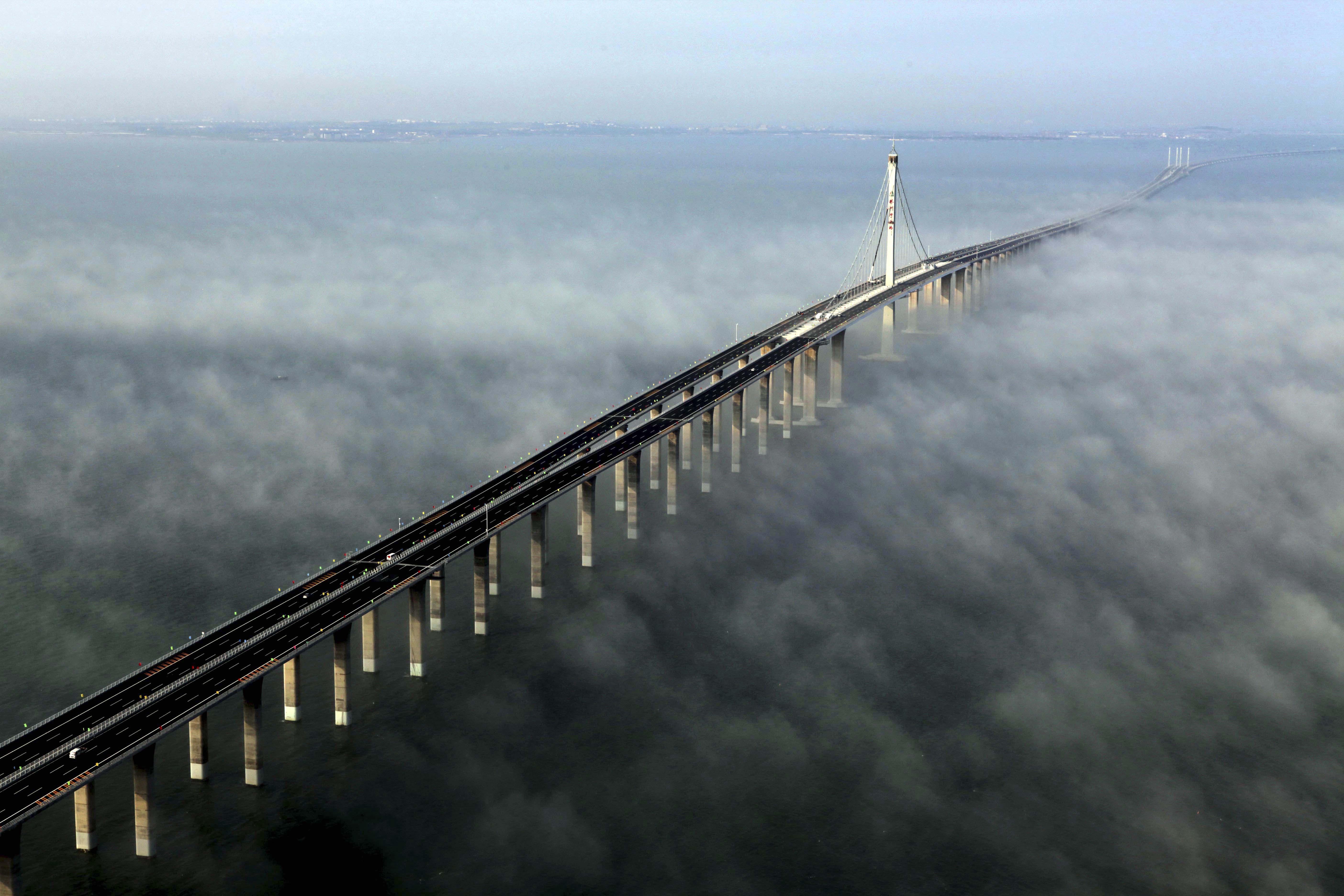 Laden Sie Jiaozhou Bucht Brücke HD-Desktop-Hintergründe herunter