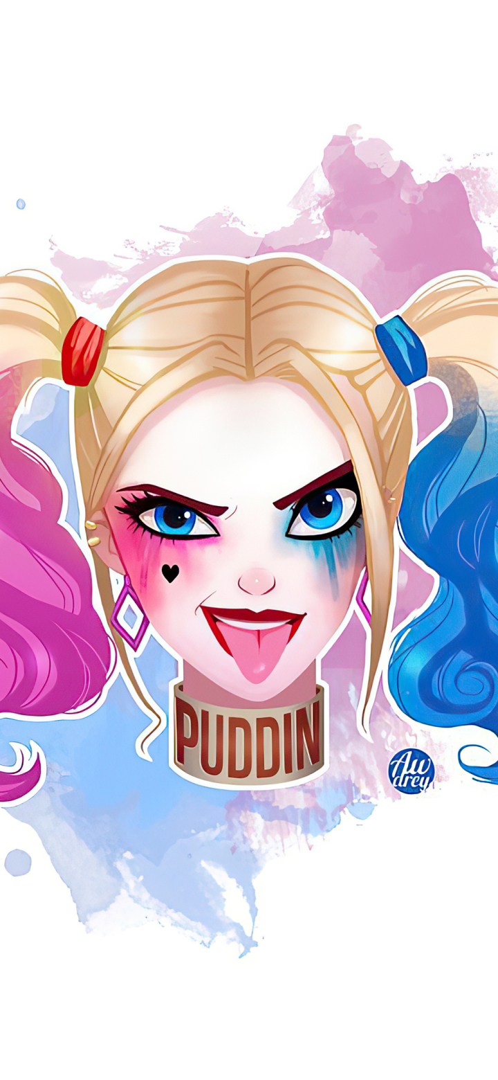 Download mobile wallpaper Blonde, Face, Blue Eyes, Comics, Harley Quinn, Dc Comics, Twintails for free.