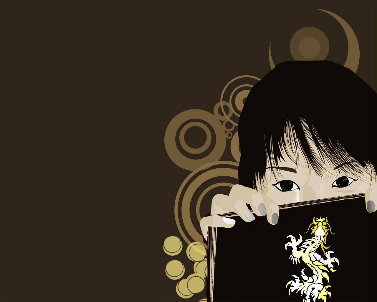 Download mobile wallpaper Chinese, Book, Face, Girl, Vector for free.