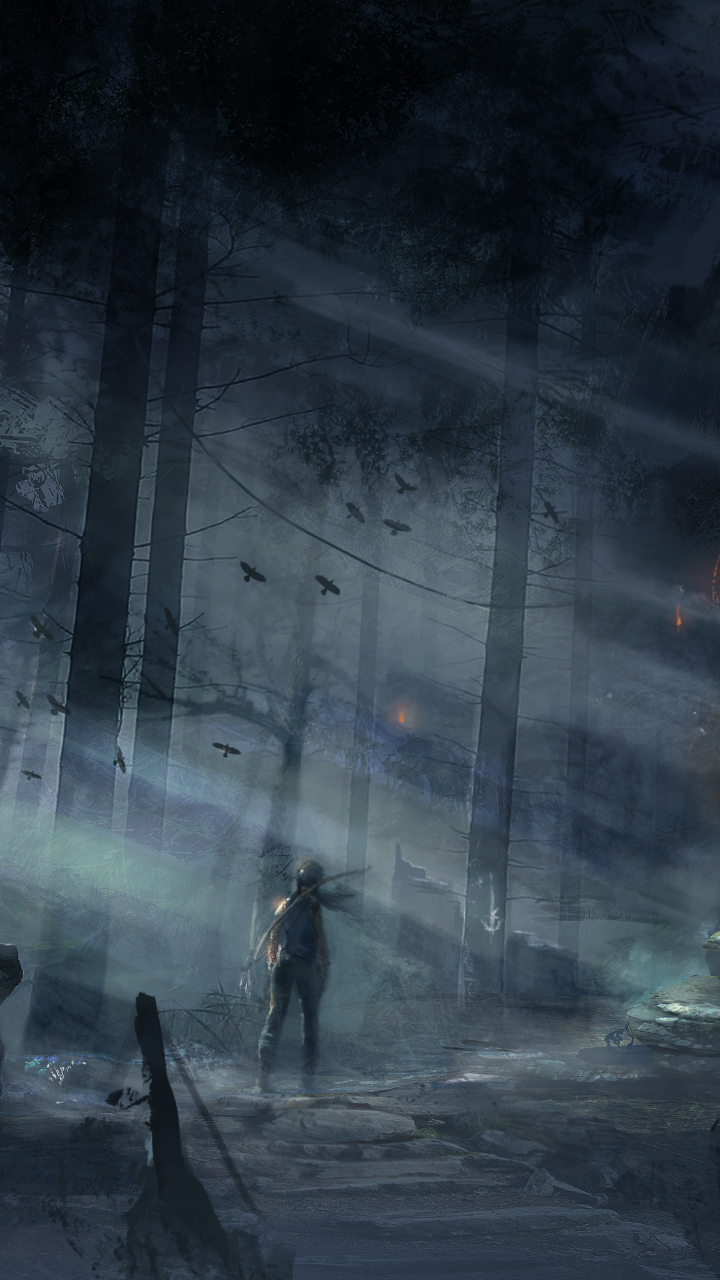 Descarga gratuita de fondo de pantalla para móvil de Tomb Raider, Bosque, Videojuego, Mujer Guerrera, Lara Croft, Asaltante De Tumbas (2013).
