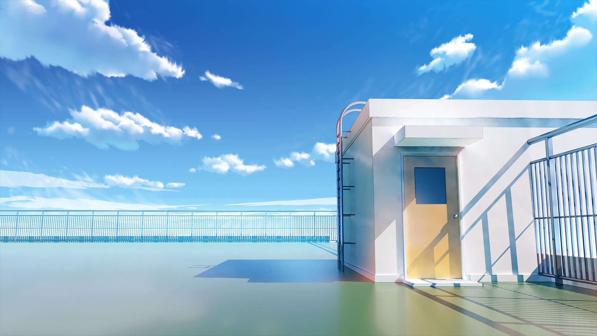 Free download wallpaper Anime, Sky, Building, Cloud on your PC desktop