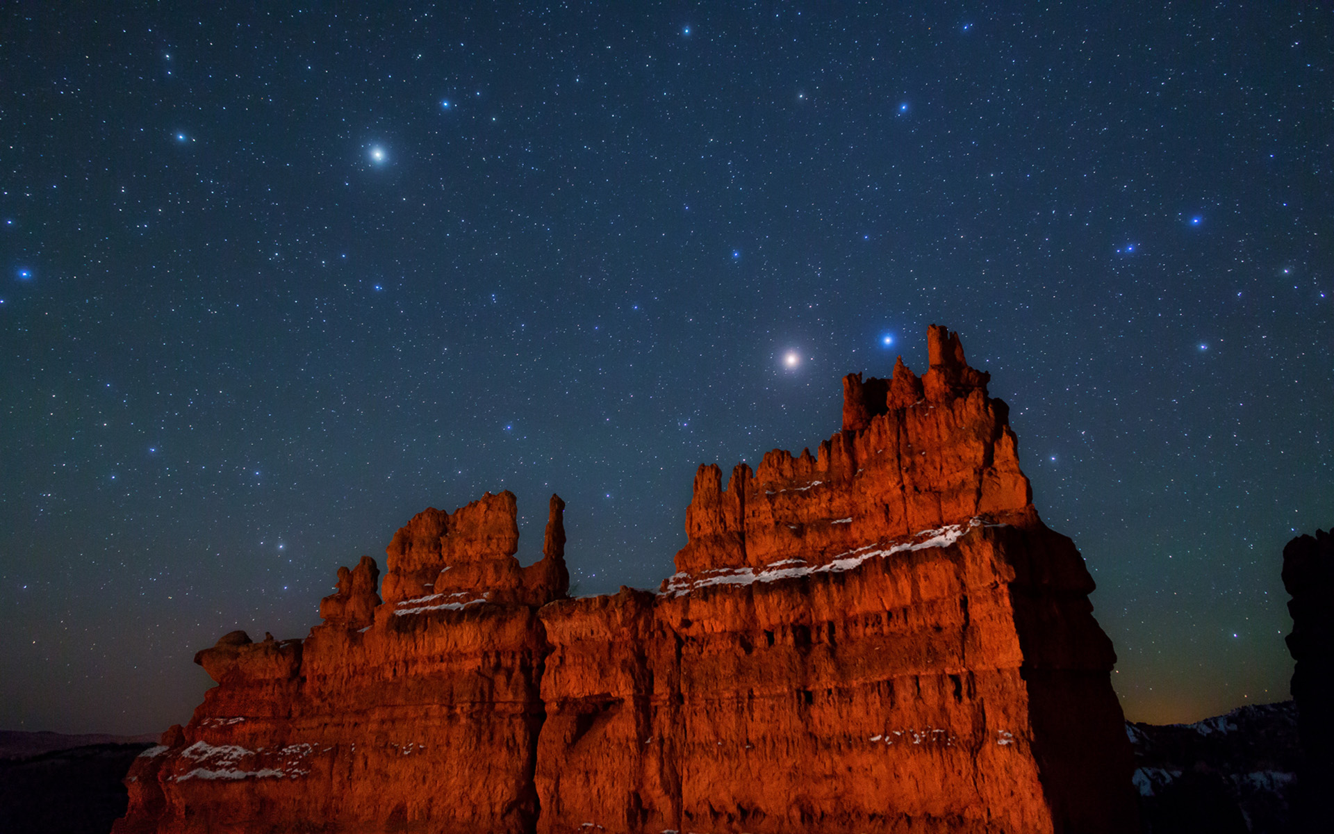 bryce canyon national park, earth, canyon, night, sky, starry sky, stars, canyons