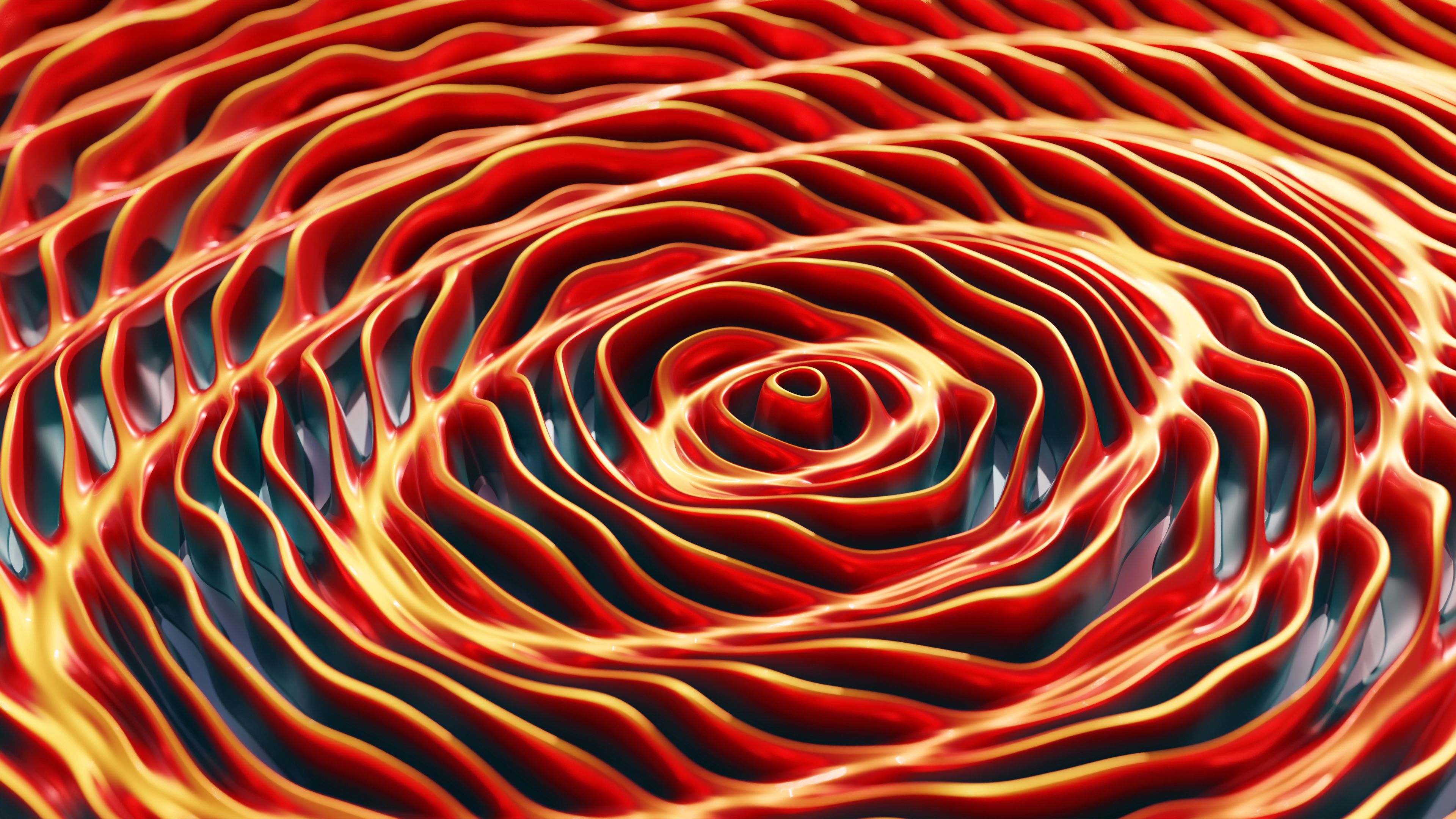 Download mobile wallpaper Relief, Waves, Circles, 3D for free.