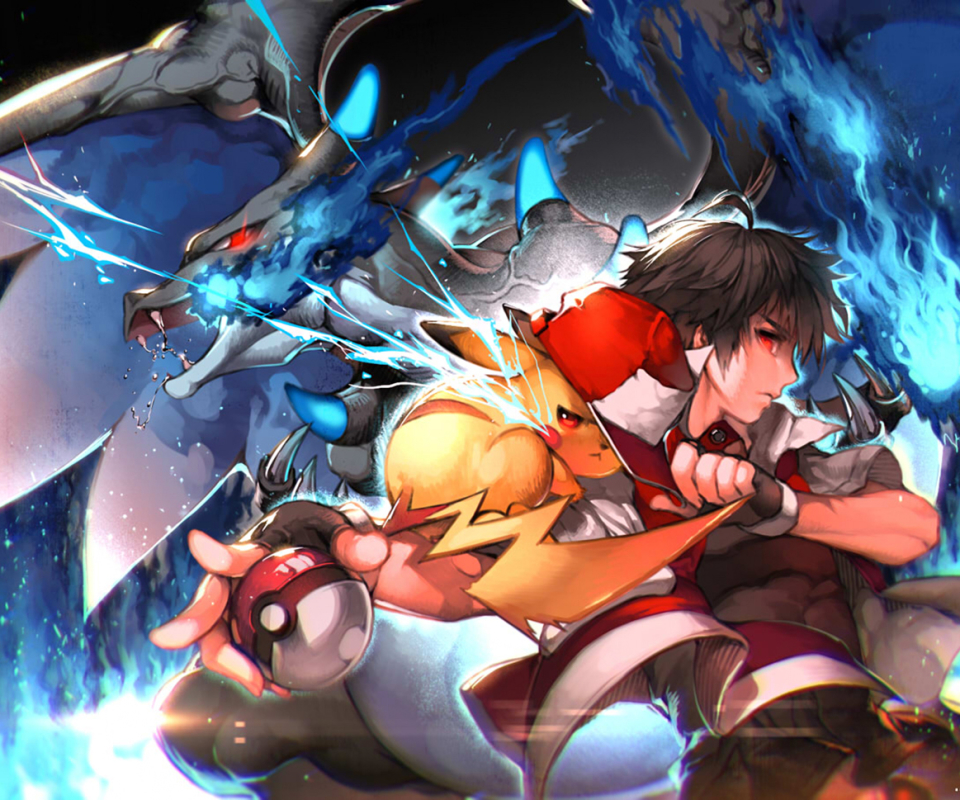 Download mobile wallpaper Anime, Pokémon, Pikachu, Charizard (Pokémon), Red (Pokémon) for free.