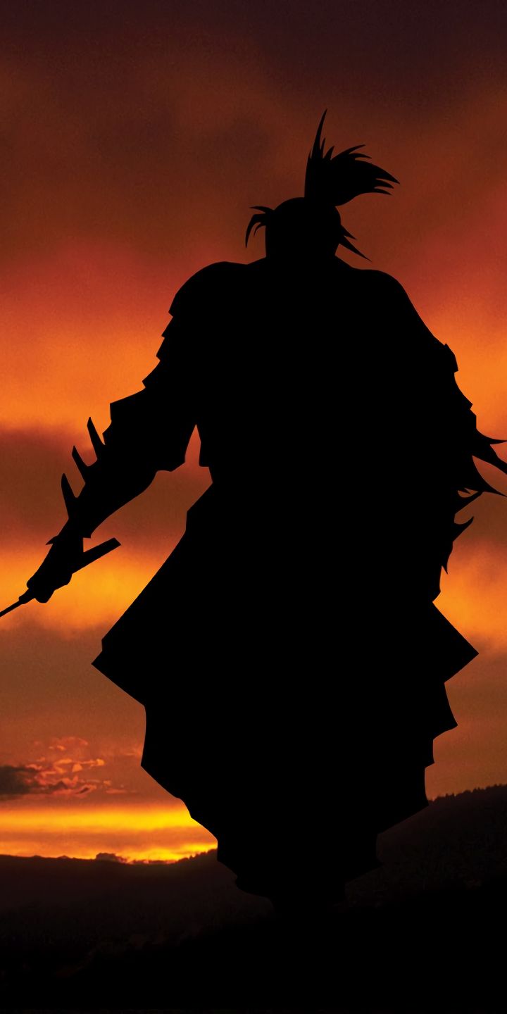 Baixar papel de parede para celular de Fantasia, Pôr Do Sol, Sombra, Guerreiro, Samurai gratuito.