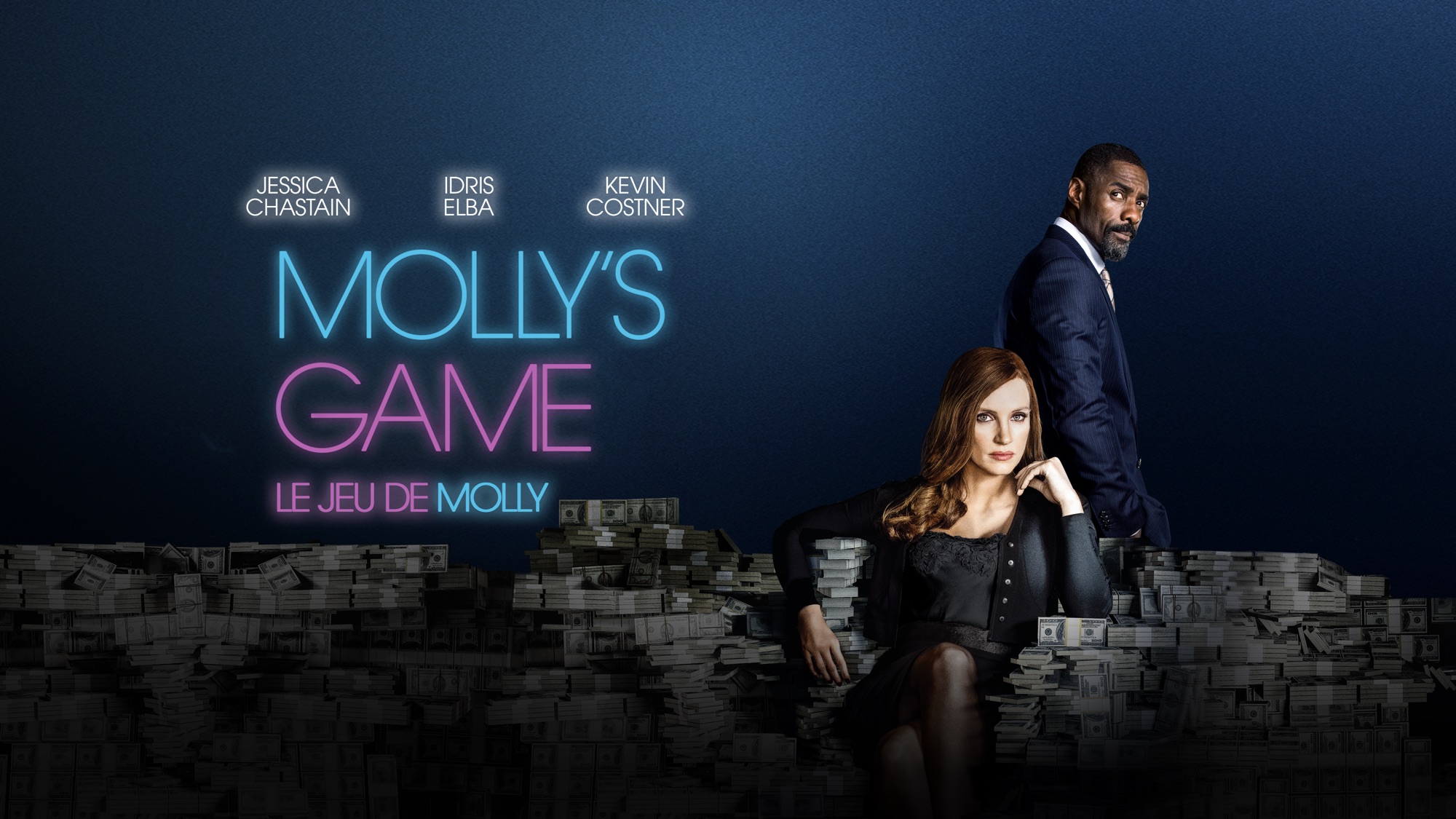 Download mobile wallpaper Movie, Idris Elba, Jessica Chastain, Molly's Game for free.