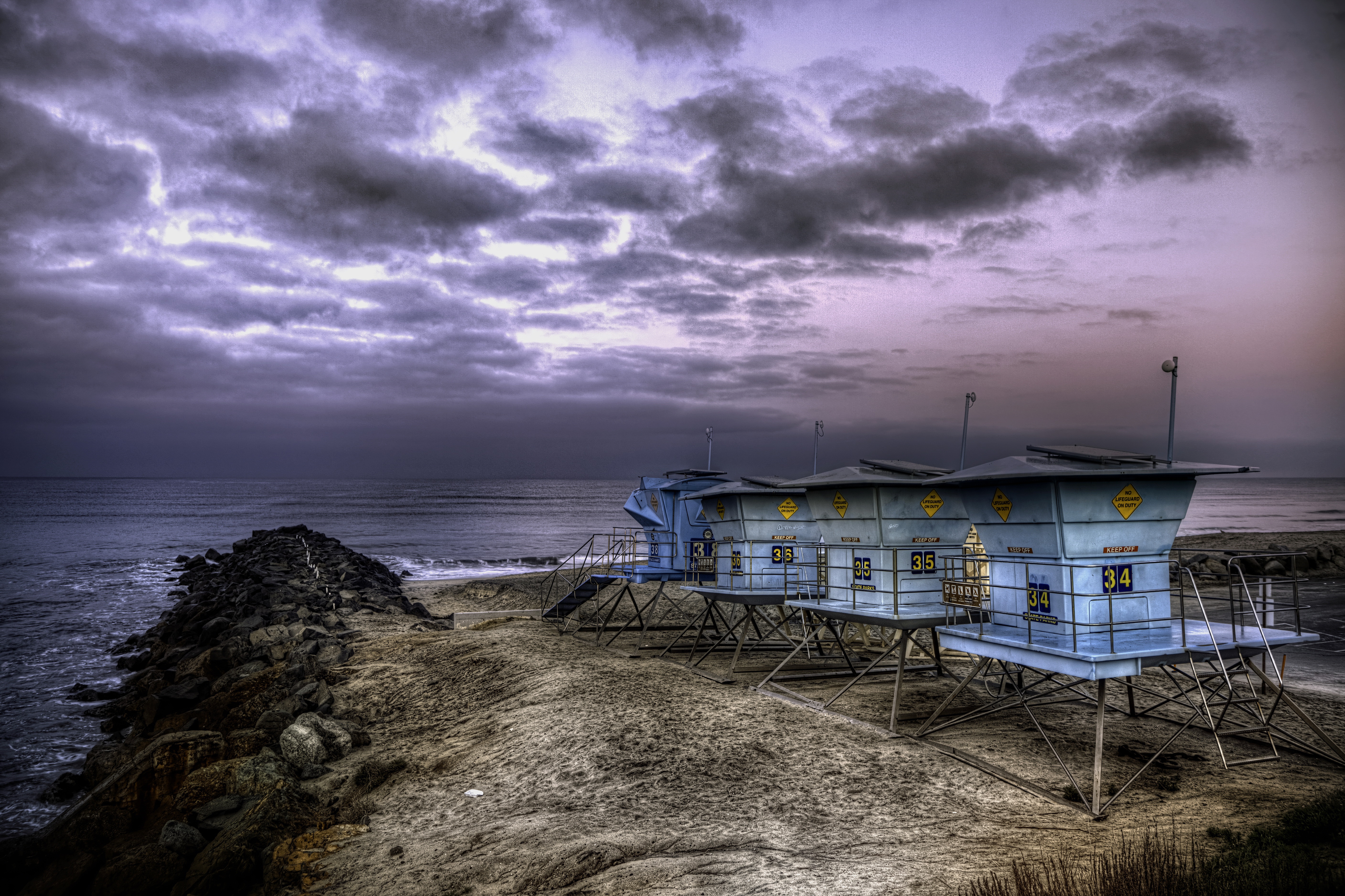 Free download wallpaper Sky, Building, Coast, Ocean, Cloud, Man Made on your PC desktop