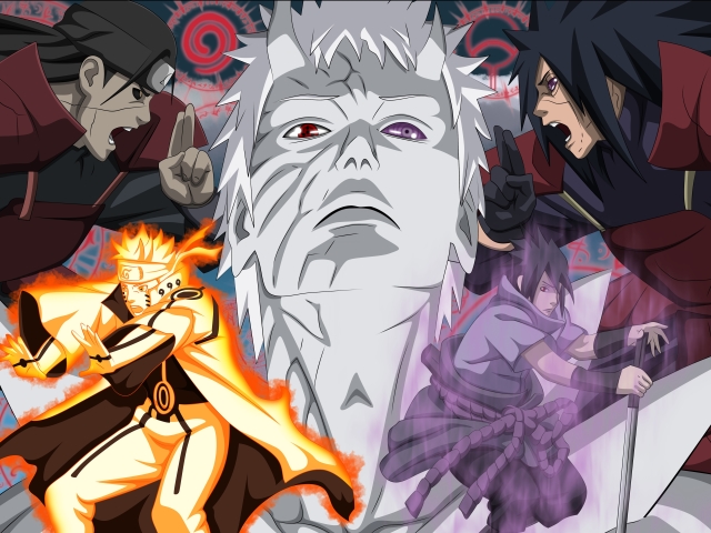 Descarga gratuita de fondo de pantalla para móvil de Naruto, Animado, Sasuke Uchiha, Naruto Uzumaki, Hashirama Senju, Madara Uchiha, Obito Uchiha.