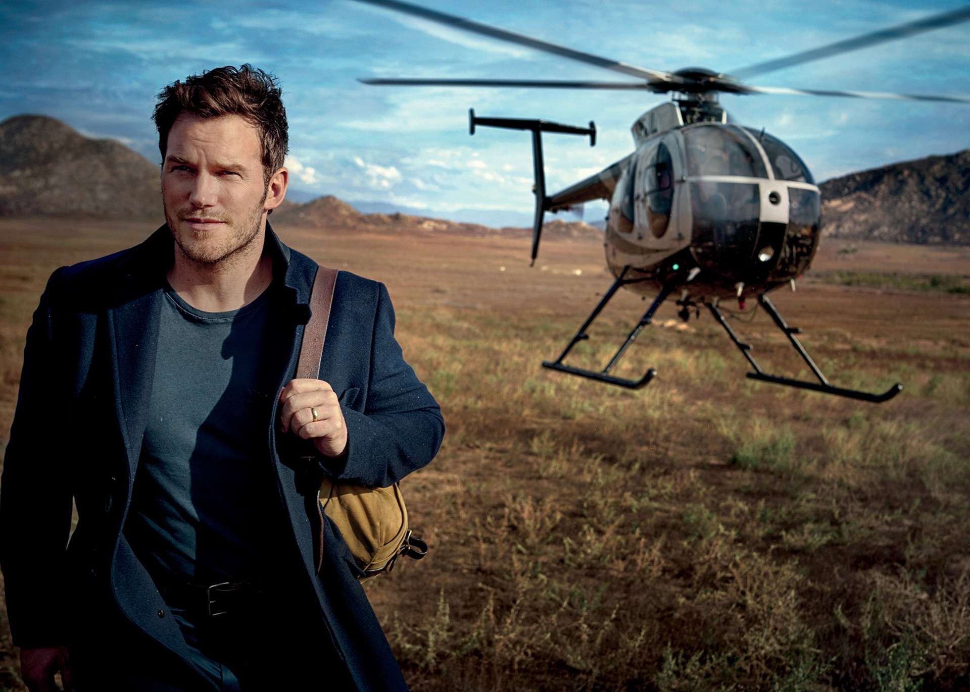 Handy-Wallpaper Schauspieler, Amerikanisch, Berühmtheiten, Helikopter, Chris Pratt kostenlos herunterladen.
