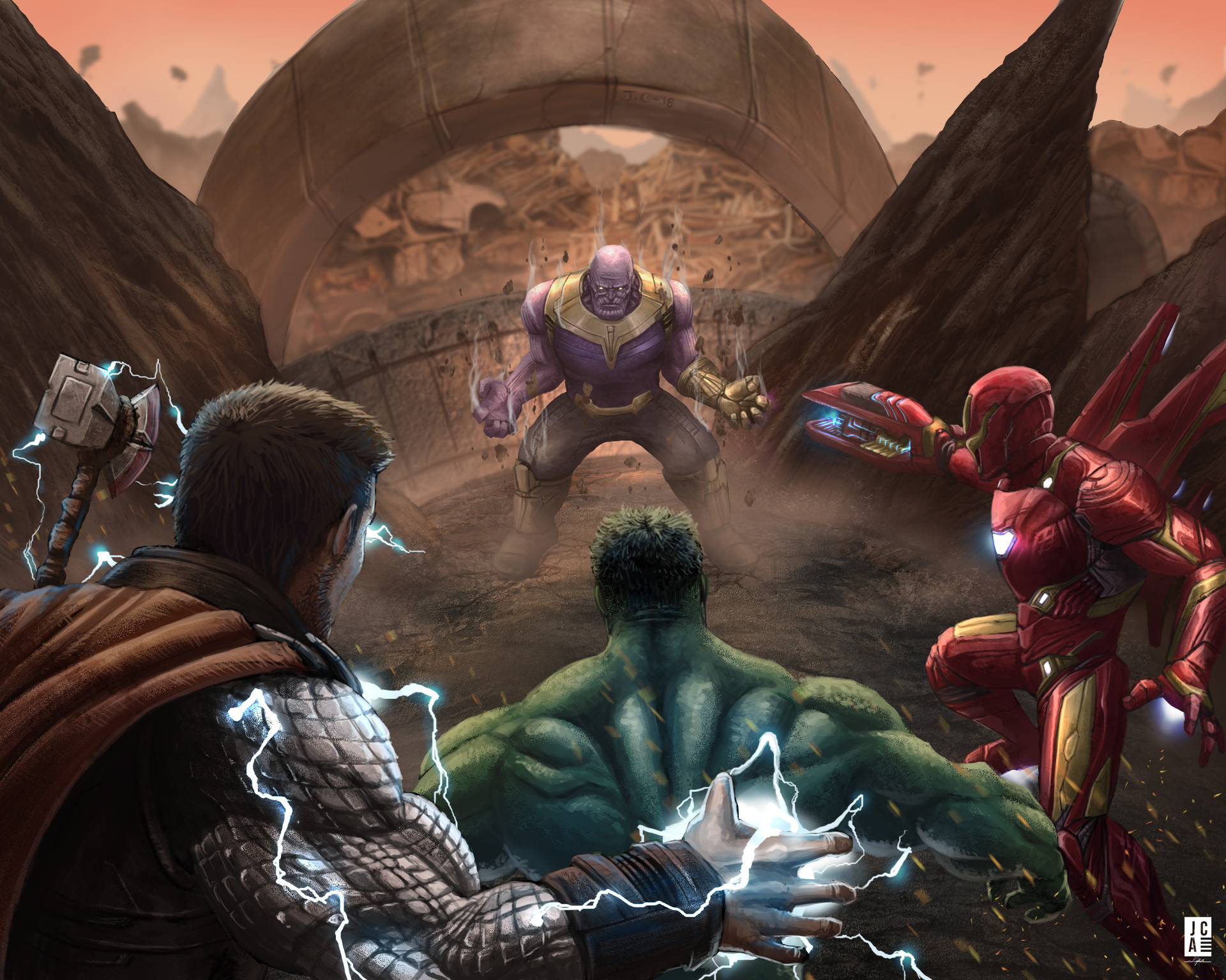 Laden Sie das Hulk, Filme, Ironman, Thor, Die Rächer, Thanos, Avengers: Endgame-Bild kostenlos auf Ihren PC-Desktop herunter