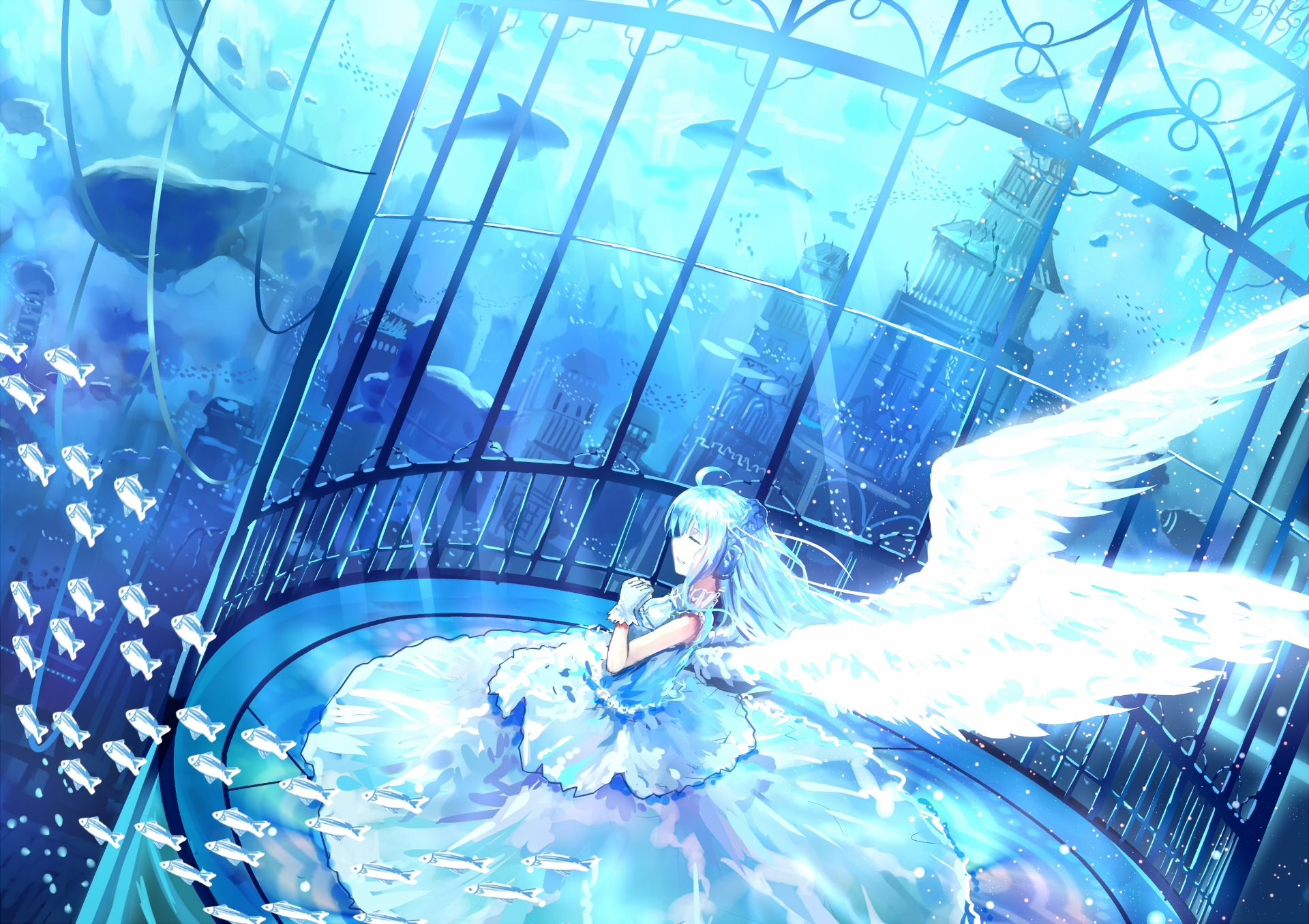 Free download wallpaper Anime, Water, Original on your PC desktop
