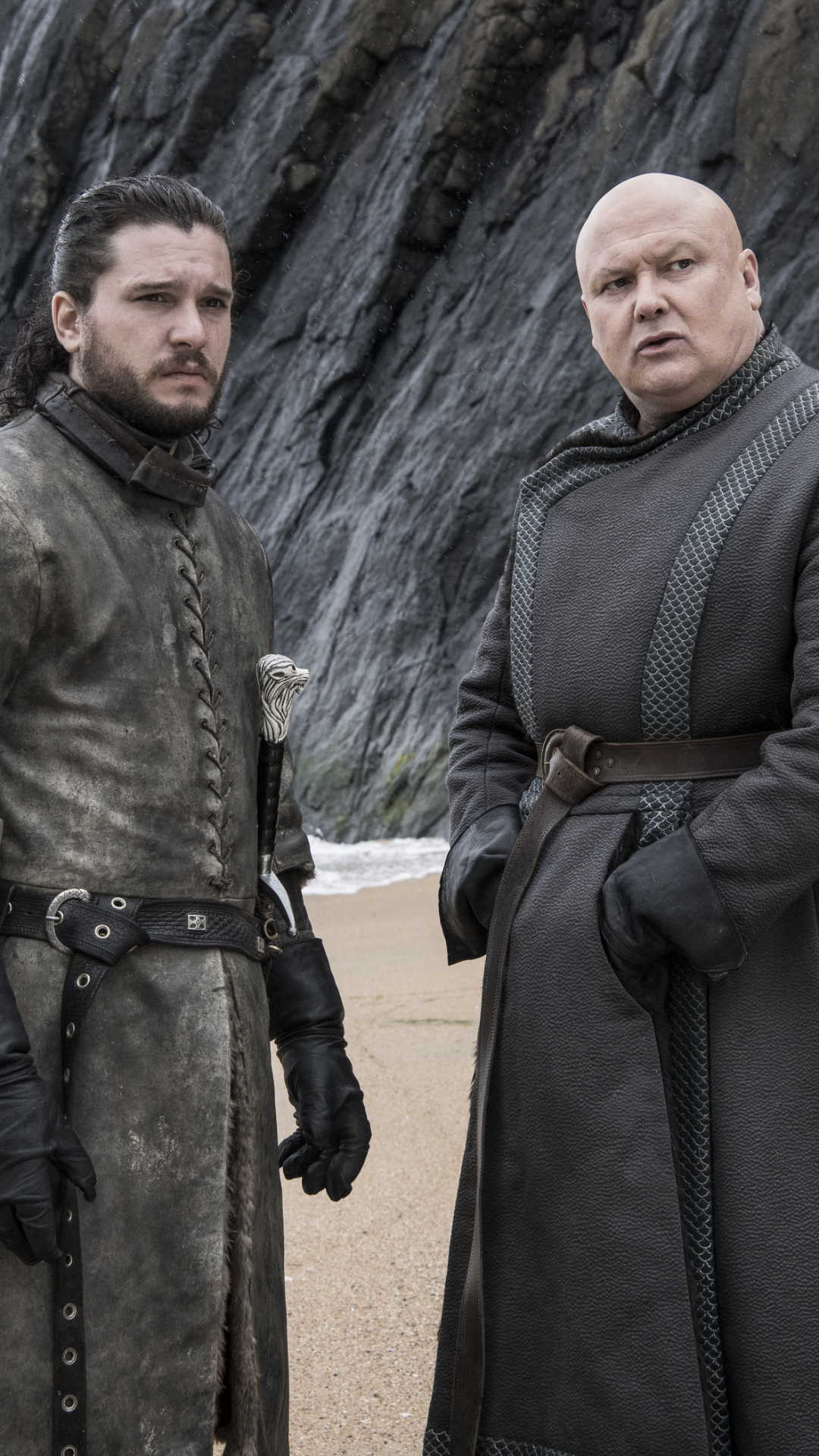 Download mobile wallpaper Game Of Thrones, Tv Show, Kit Harington, Jon Snow, Lord Varys, Conleth Hill for free.
