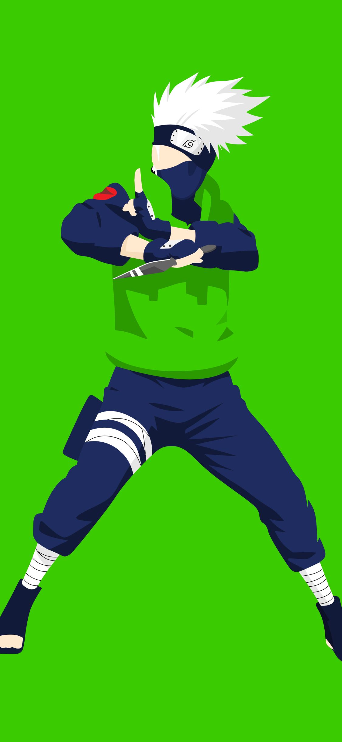 Handy-Wallpaper Naruto, Minimalistisch, Animes, Weißes Haar, Kakashi Hatake kostenlos herunterladen.