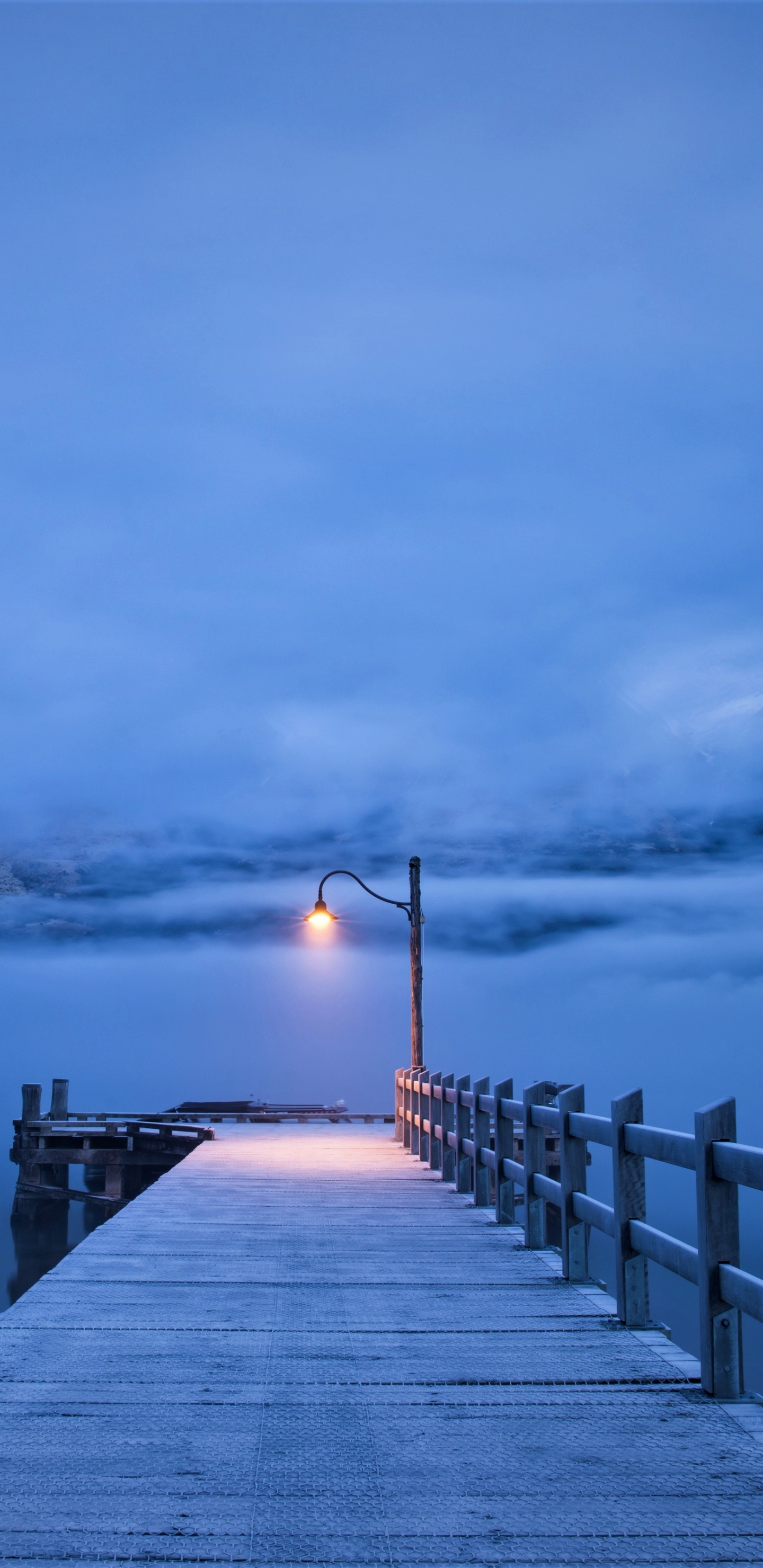 Download mobile wallpaper Pier, Fog, Man Made for free.