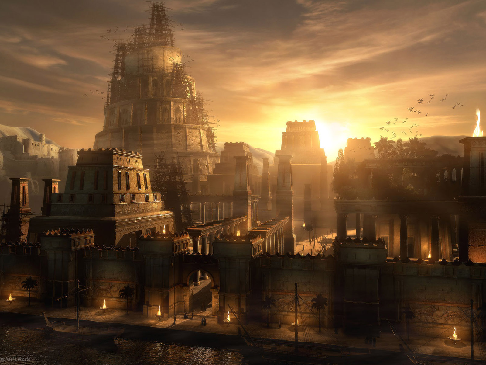 Free download wallpaper Fantasy, City on your PC desktop