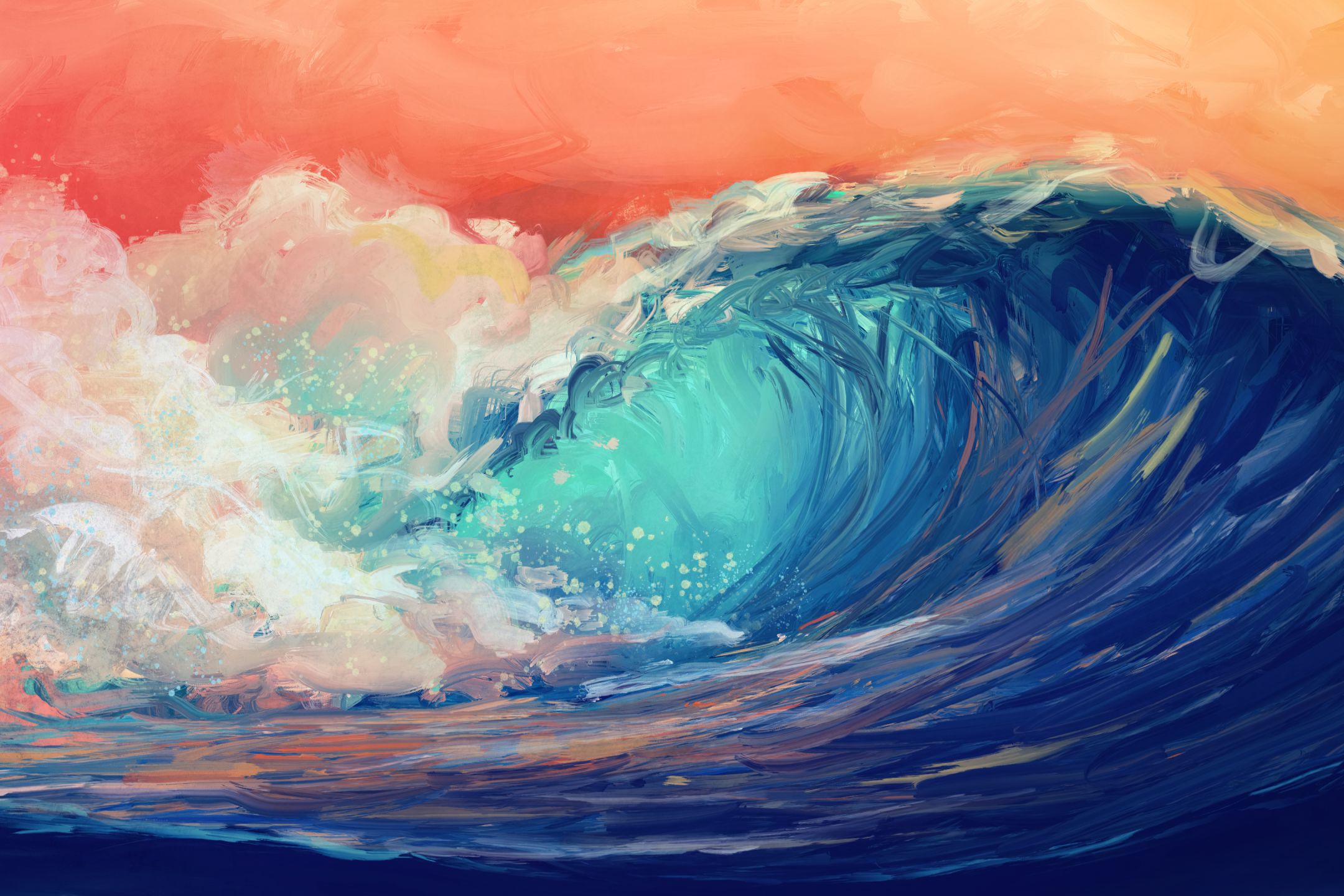 Free download wallpaper Sea, Artistic, Wave on your PC desktop