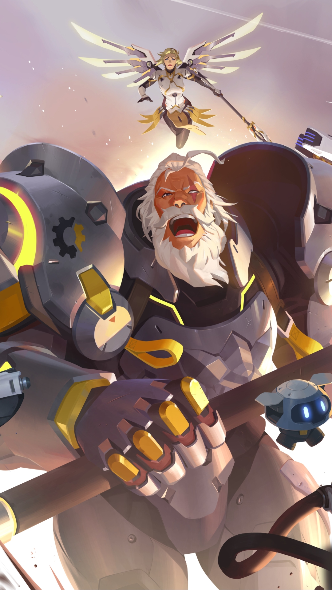 Download mobile wallpaper Overwatch, Video Game, Mercy (Overwatch), Reinhardt (Overwatch), Overwatch 2 for free.