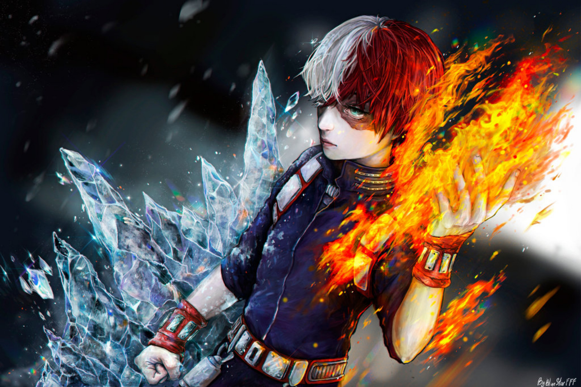 Handy-Wallpaper Animes, Shoto Todoroki, Boku No Hero Academia kostenlos herunterladen.