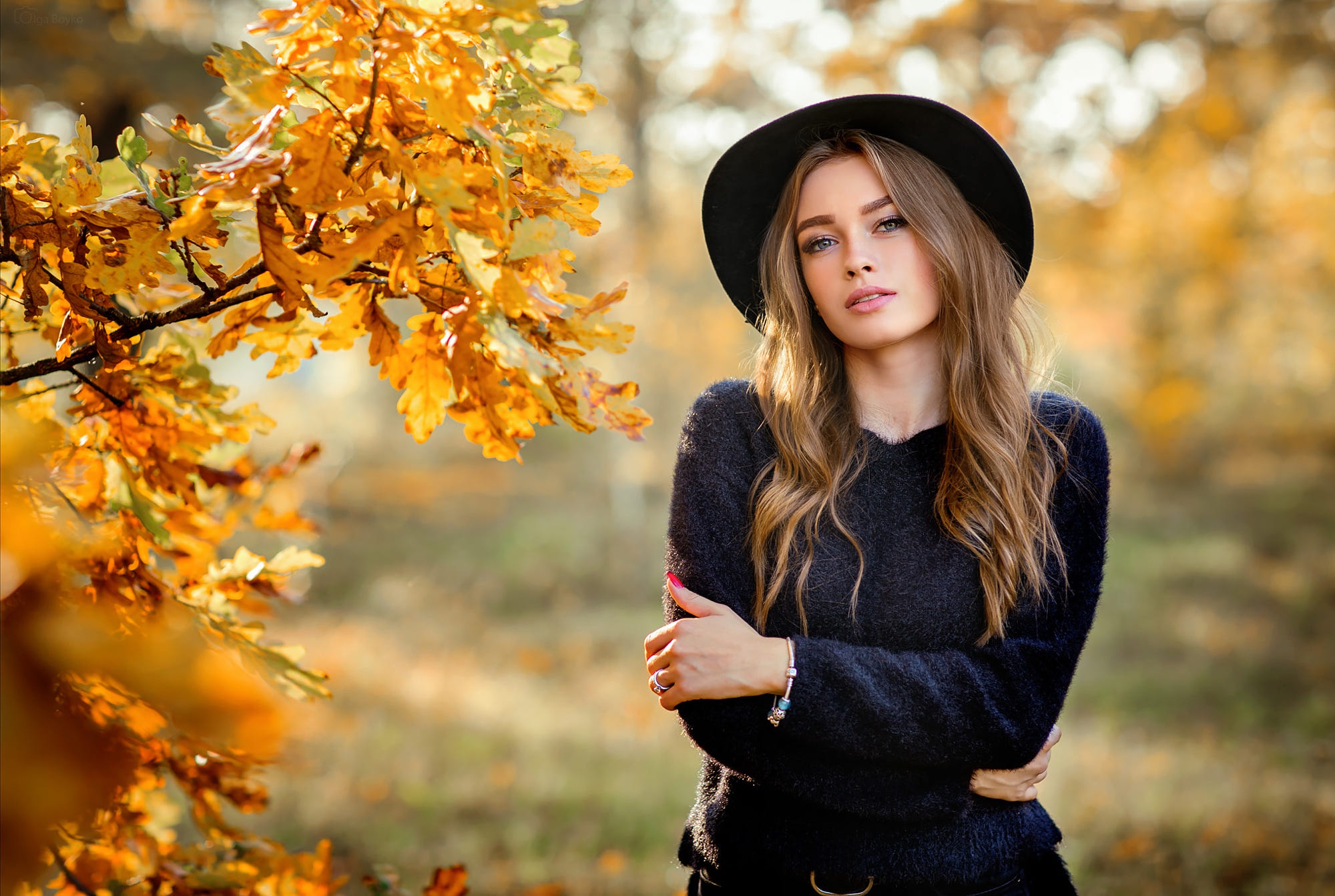 Laden Sie das Herbst, Hut, Brünette, Modell, Frauen, Tiefenschärfe-Bild kostenlos auf Ihren PC-Desktop herunter