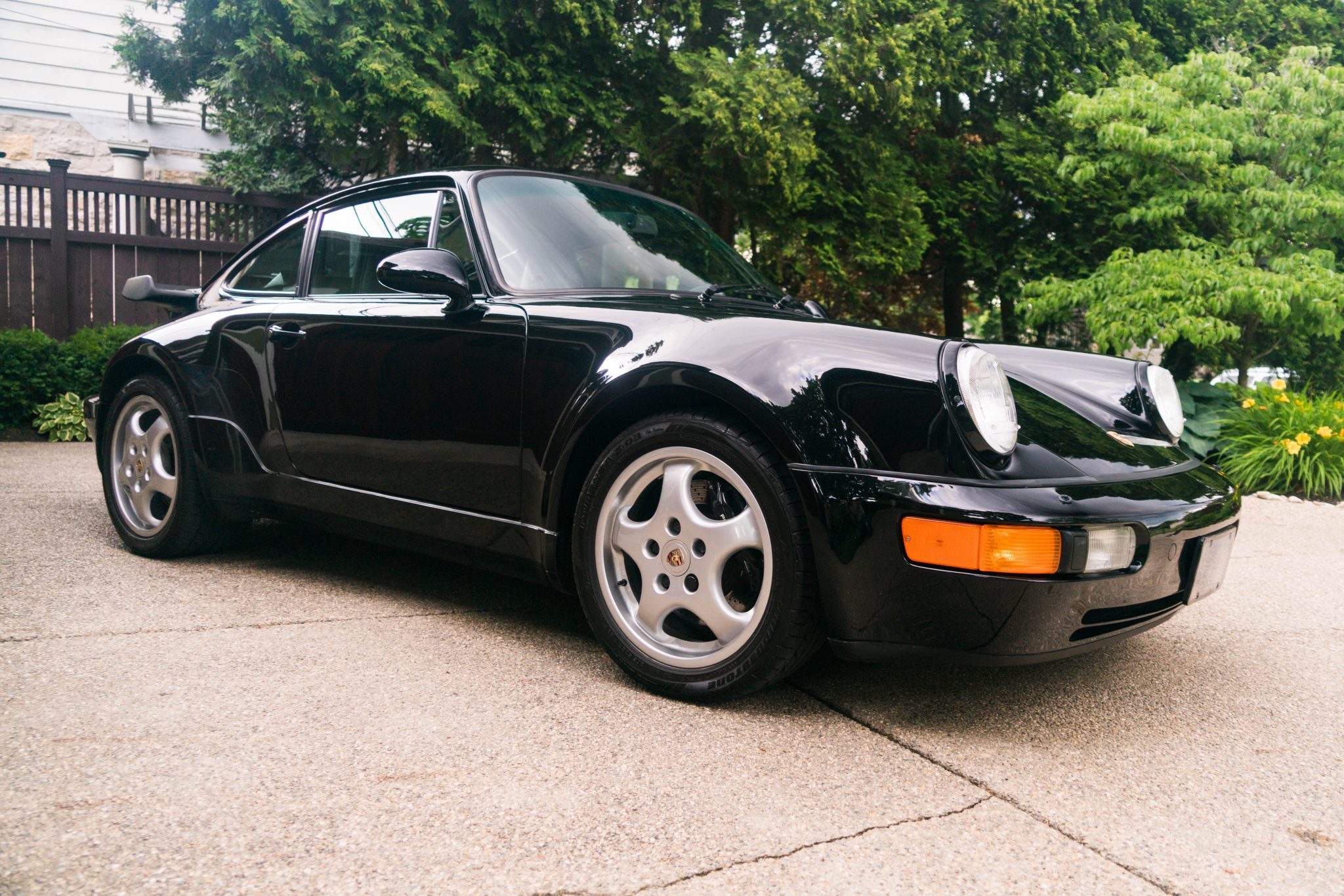 Download mobile wallpaper Car, Old Car, Vehicles, Black Car, Coupé, Porsche 911 Turbo for free.