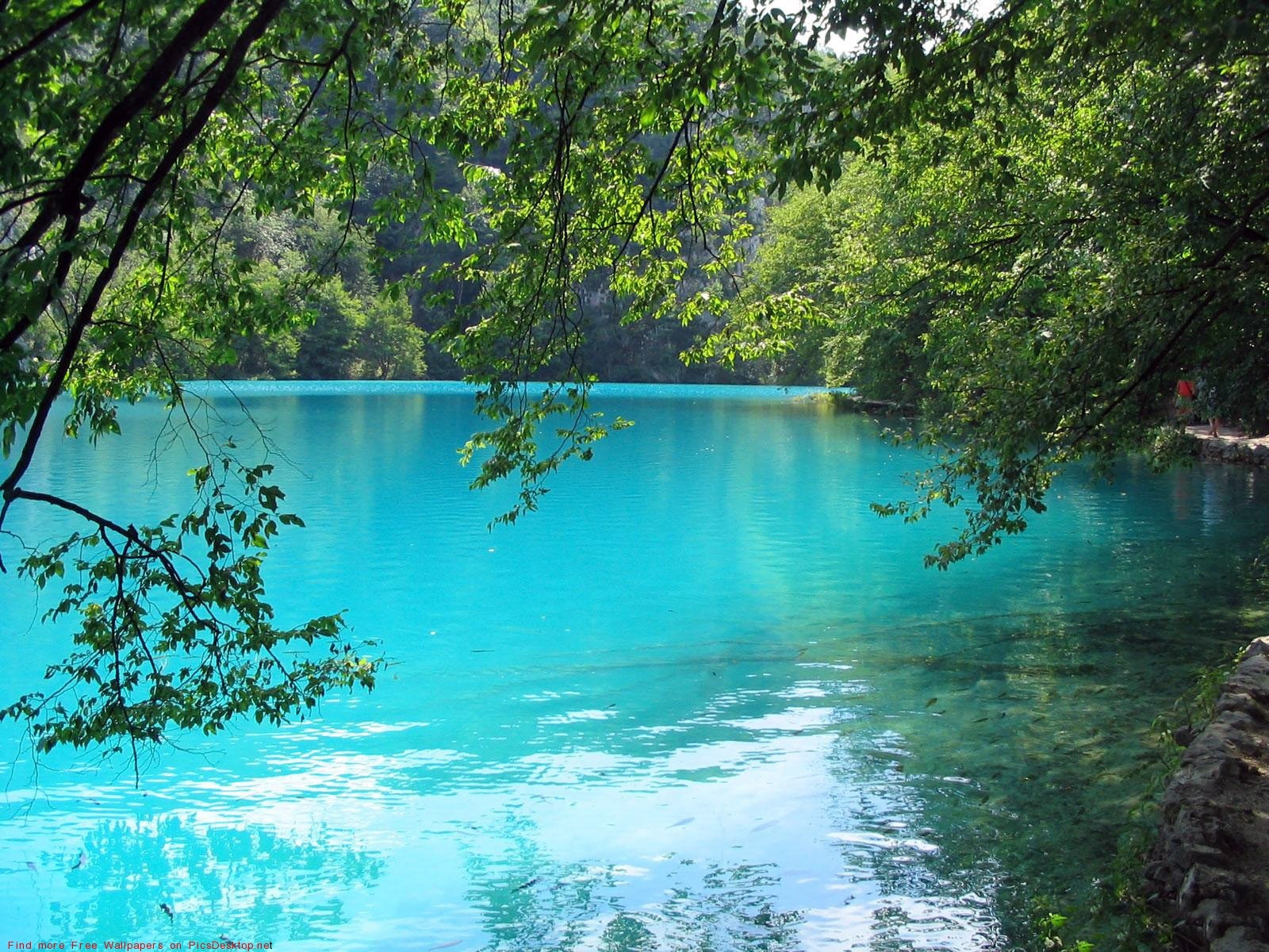 lakes, landscape, trees, turquoise