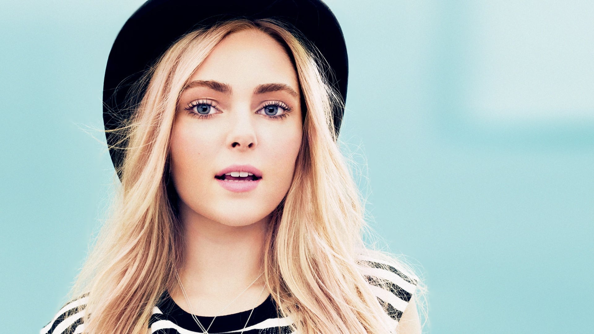 Download mobile wallpaper Blonde, Face, Blue Eyes, Celebrity, Actress, Annasophia Robb for free.
