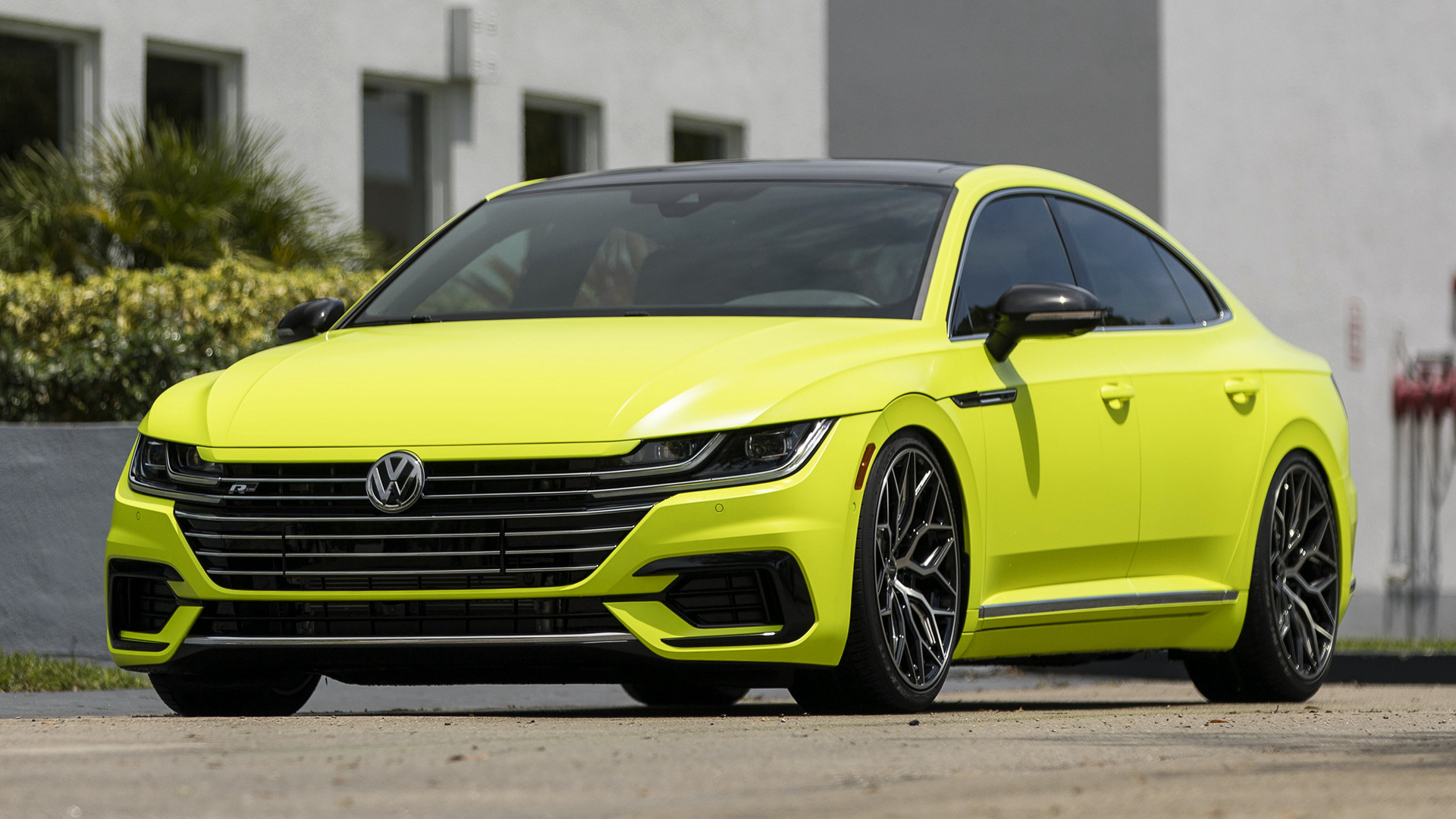 Download mobile wallpaper Volkswagen, Car, Fastback, Compact Car, Vehicles, Yellow Car, Volkswagen Arteon R Line for free.